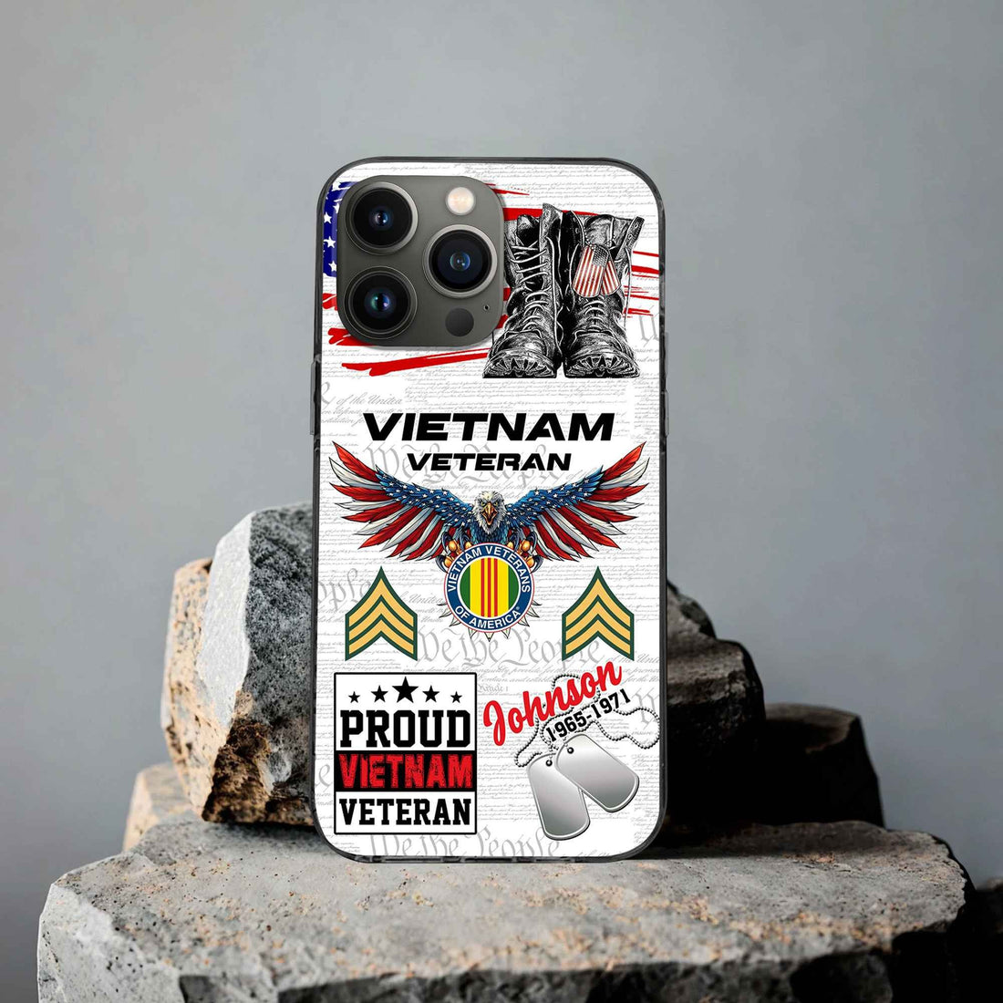 Unique Custom Name, Rank, Year, Vietnam Veteran Phone Case VPVC507306, Gifts For Vietnam Veteran, Best Gifts On Father's Day, Independence Day, Veterans Day.