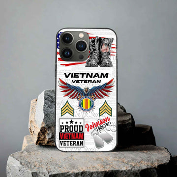 Unique Custom Name, Rank, Year, Vietnam Veteran Phone Case VPVC507306, Gifts For Vietnam Veteran, Best Gifts On Father's Day, Independence Day, Veterans Day.
