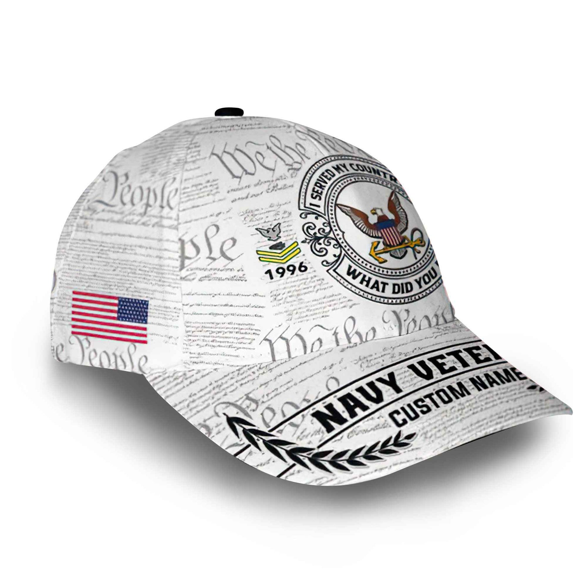 Unique Custom Name, Rank, Year, US Navy Cap VPVC014307, Gifts For Navy Veteran, Best Gifts On Father's Day, Independence Day, Veterans Day.
