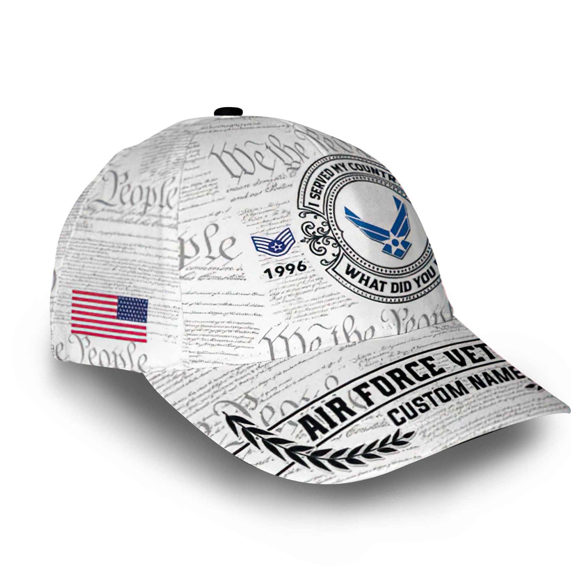 Unique Custom Name, Rank, Year, USAF Cap VPVC014309, Gifts For Air Force Veteran, Best Gifts On Father's Day, Independence Day, Veterans Day.