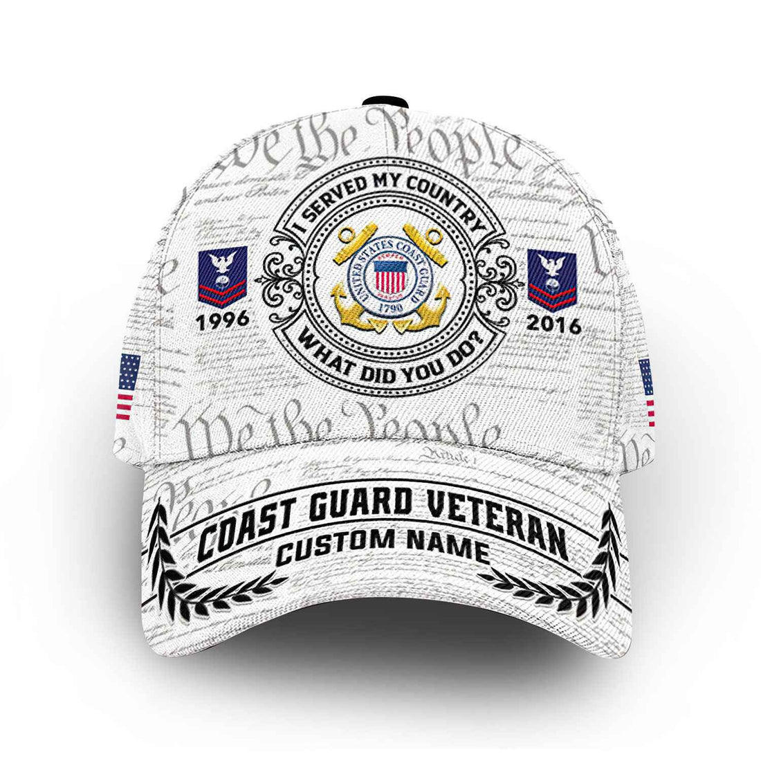 Unique Custom Name, Rank, Year, USCG Cap VPVC014310, Gifts For Coast Guard Veteran, Best Gifts On Father's Day, Independence Day, Veterans Day.