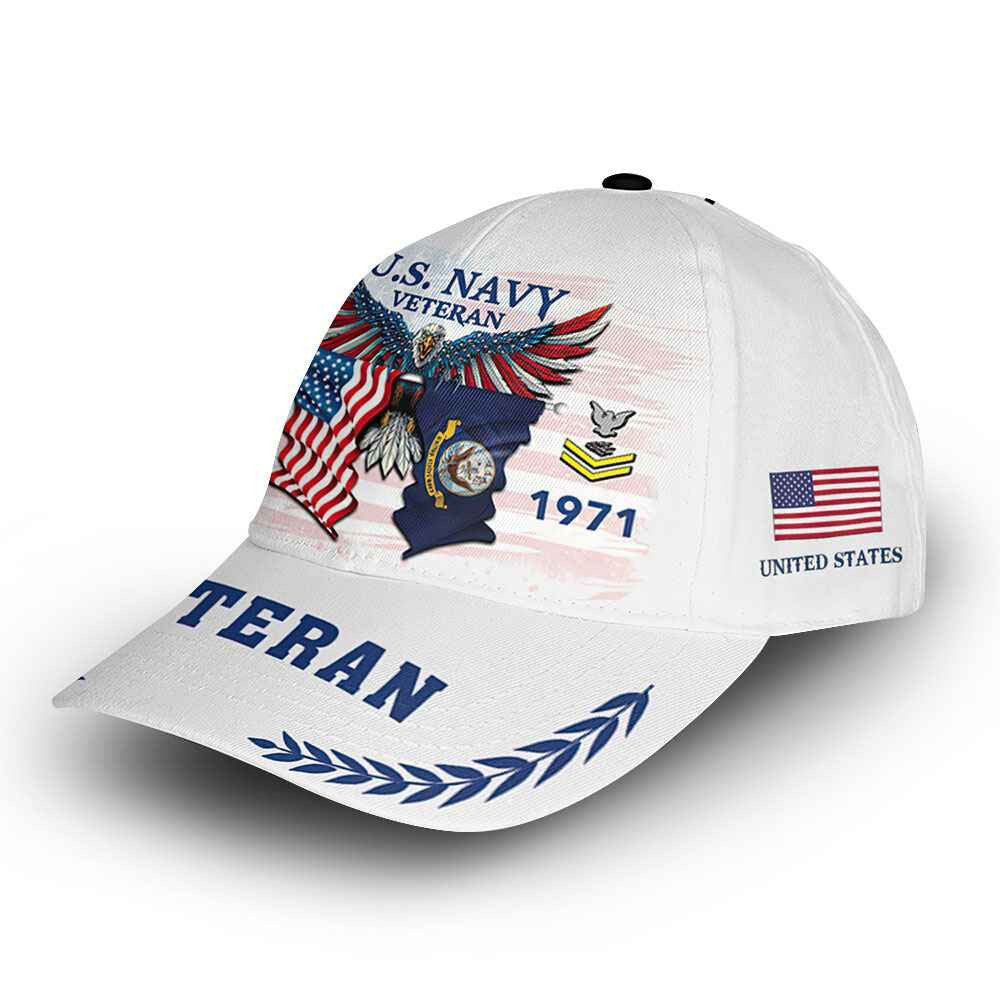 US Navy Custom Cap VPVC014407, Gifts For Navy Veteran, Best Gifts On Father's Day, Armed Forces Day, Independence Day, Veterans Day.