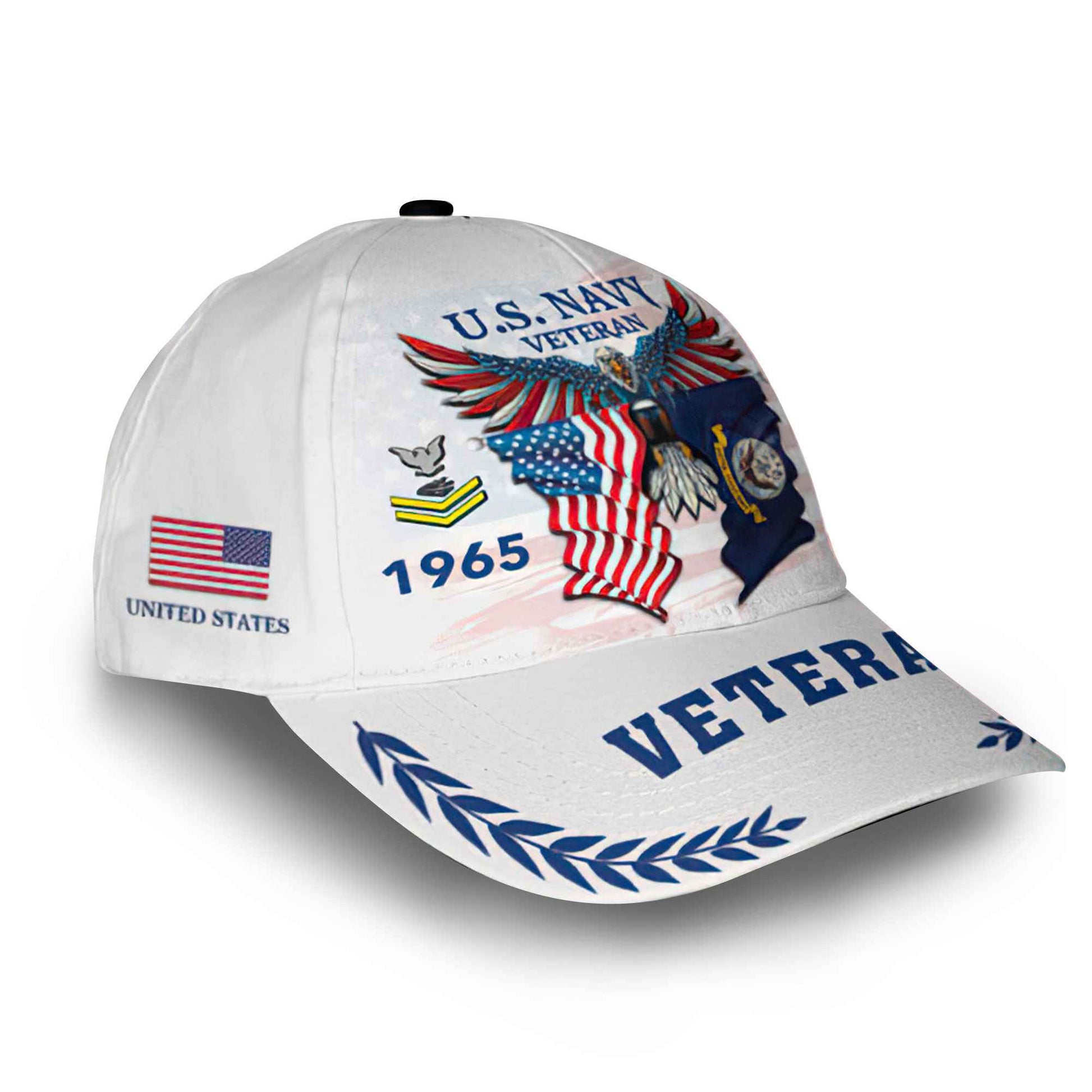 US Navy Custom Cap VPVC014407, Gifts For Navy Veteran, Best Gifts On Father's Day, Armed Forces Day, Independence Day, Veterans Day.
