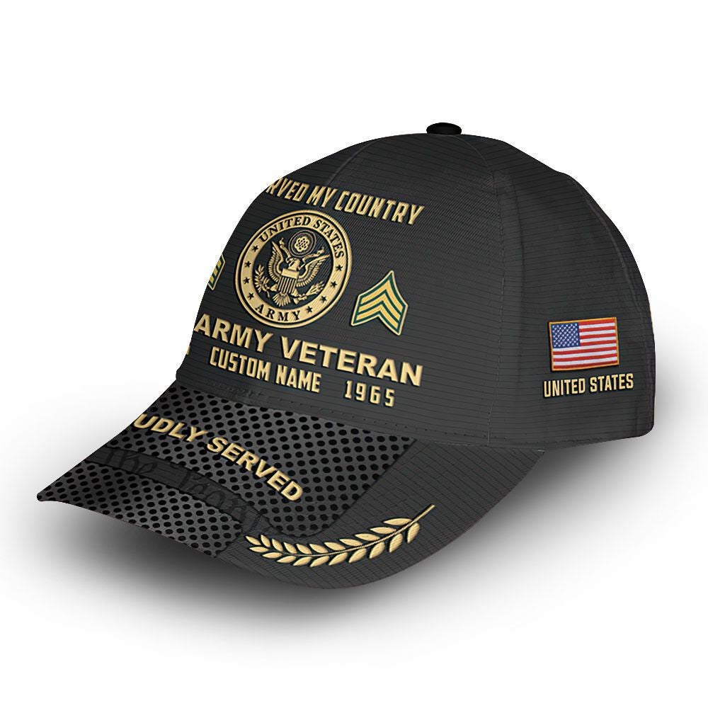 US Army Custom Cap VPVC014701, Gifts For Army Veteran, Best Gifts On Father's Day, Armed Forces Day, Independence Day, Veterans Day.