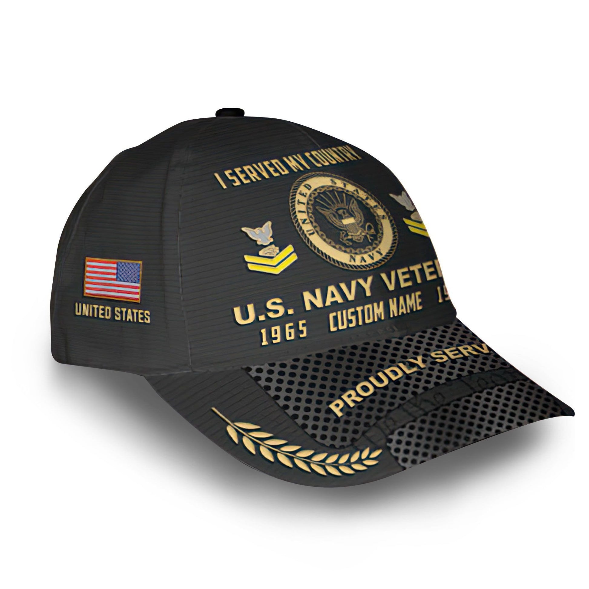 US Navy Custom Cap VPVC014702, Gifts For Navy Veteran, Best Gifts On Father's Day, Armed Forces Day, Independence Day, Veterans Day.