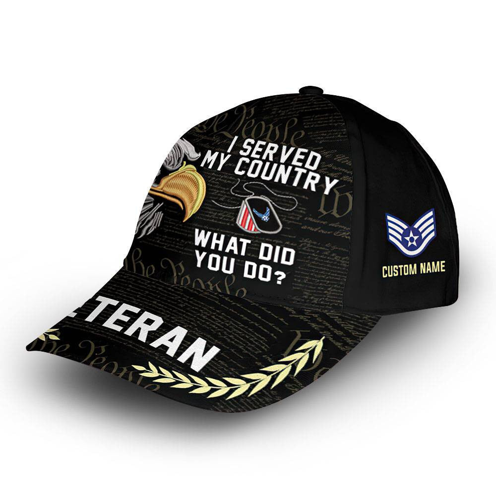 Unique Custom Name, Rank, USAF Cap VPVC014809, Gifts For Air Force Veteran, Best Gifts On Father's Day, Independence Day, Veterans Day.