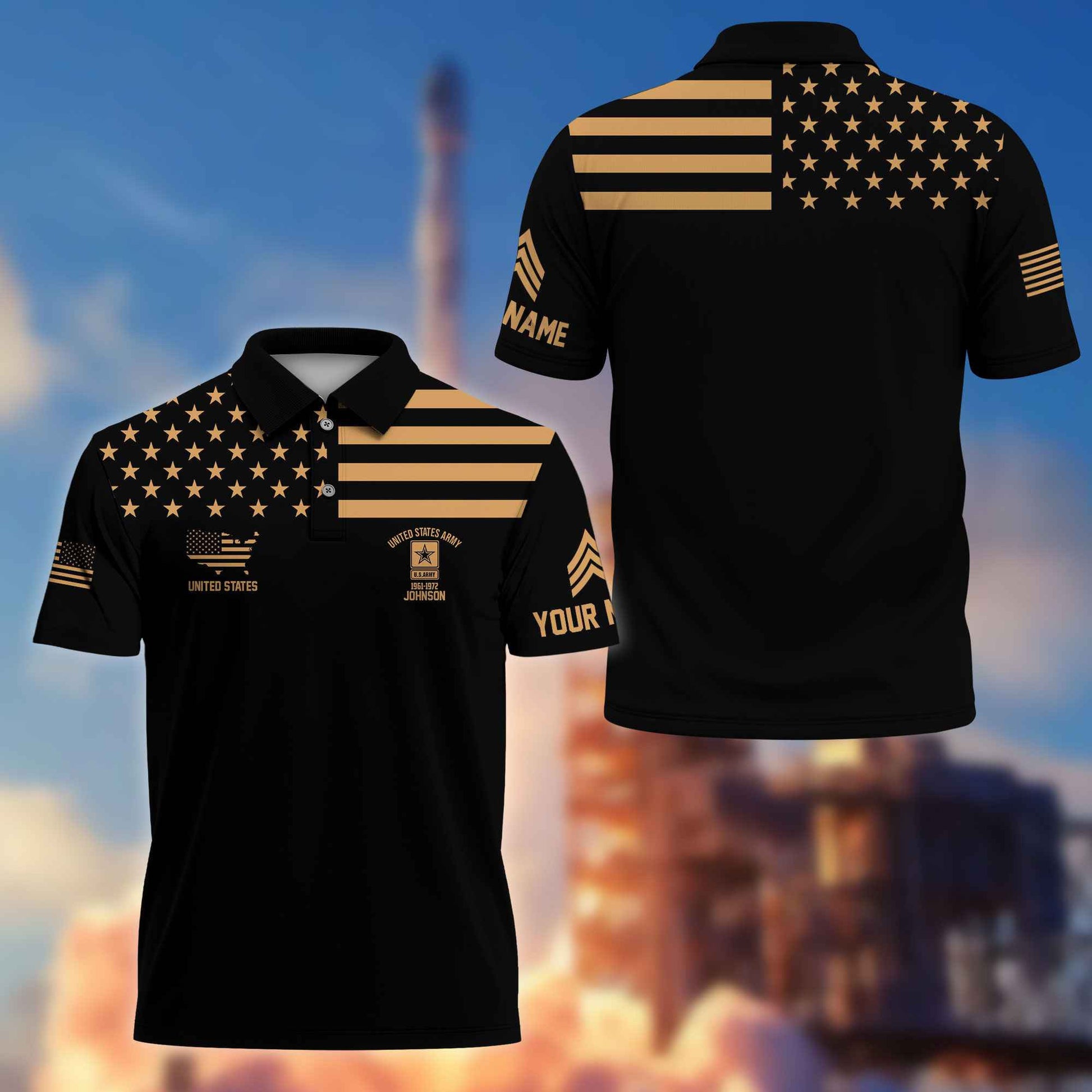 US Army Custom Polo Shirt VPVC214001, Gifts For Army Veteran, Best Gifts On Father's Day, Armed Forces Day, Independence Day, Veterans Day.