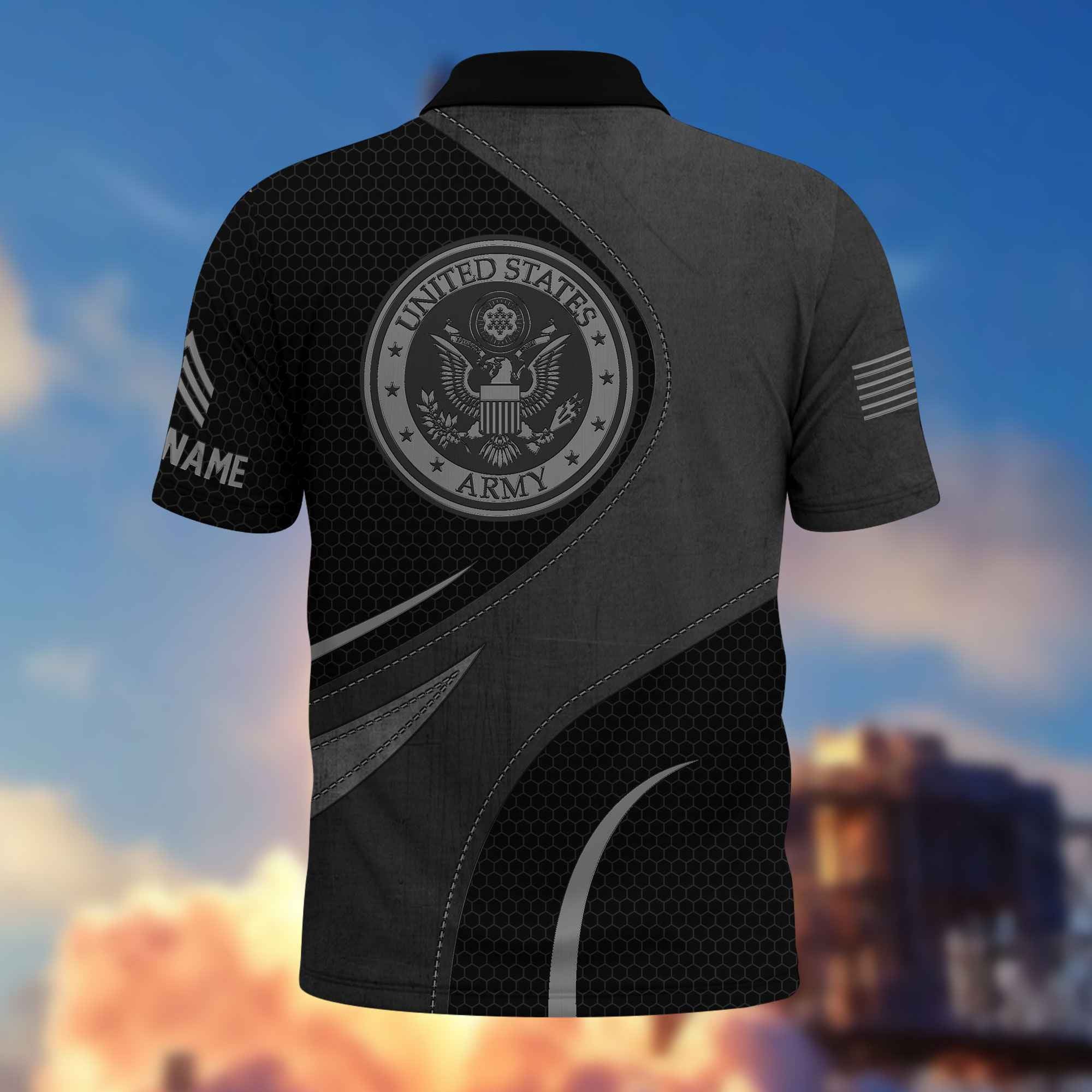 US Army Custom Polo Shirt VPVC214401, Gifts For Army Veteran, Best Gifts On Father's Day, Armed Forces Day, Independence Day, Veterans Day.