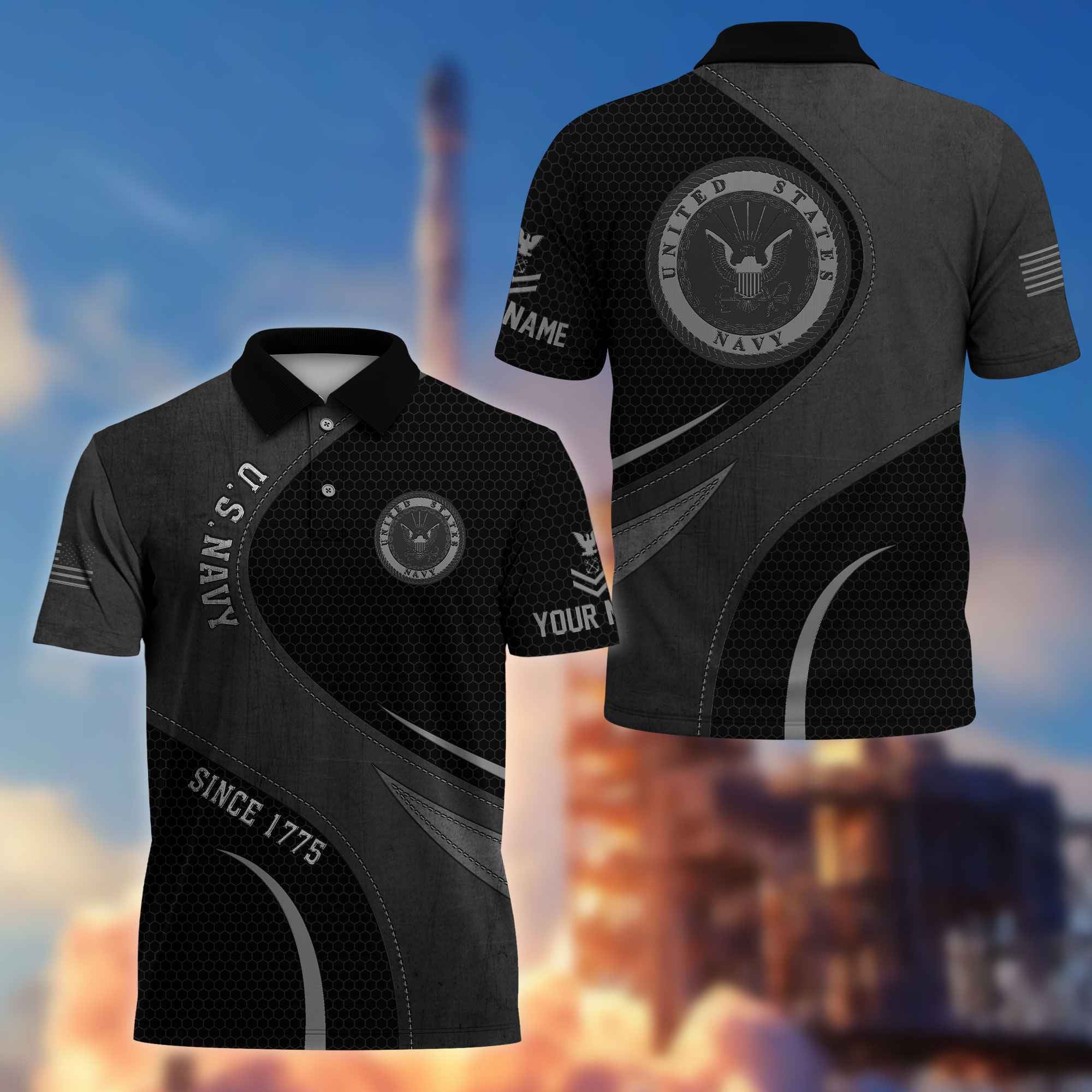 US Navy Custom Polo Shirt VPVC214402, Gifts For Navy Veteran, Best Gifts On Father's Day, Armed Forces Day, Independence Day, Veterans Day.