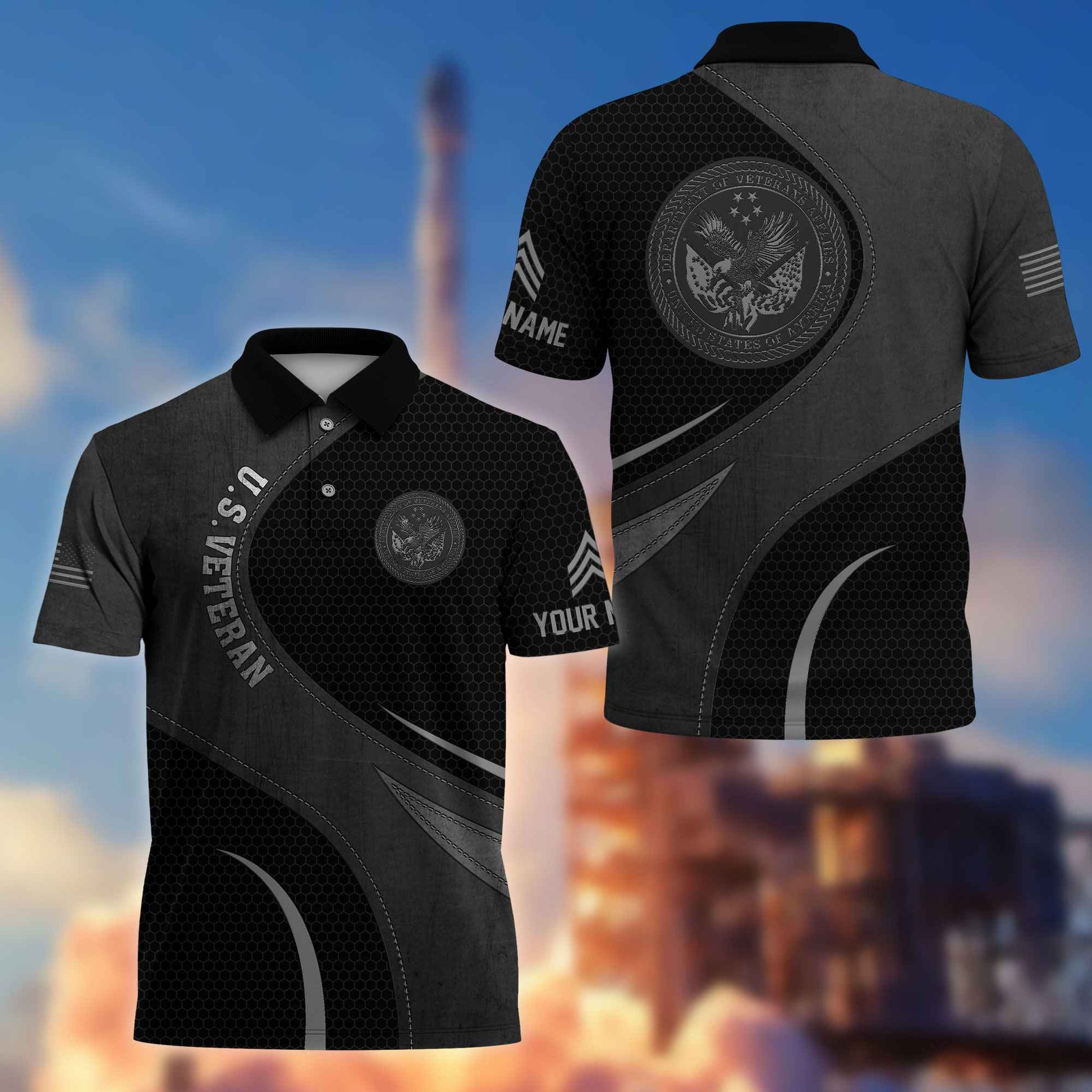 US Veteran Custom Polo Shirt VPVC214407, Gifts For US Veteran, Best Gifts On Father's Day, Armed Forces Day, Independence Day, Veterans Day.