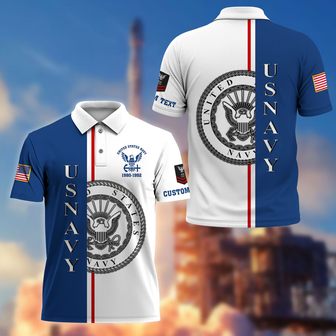 Unique Custom Name, Rank, Year US Navy Polo Shirt VPVC214702, Gifts For Navy Veteran, Best Gifts On Father's Day, Independence Day, Veterans Day.