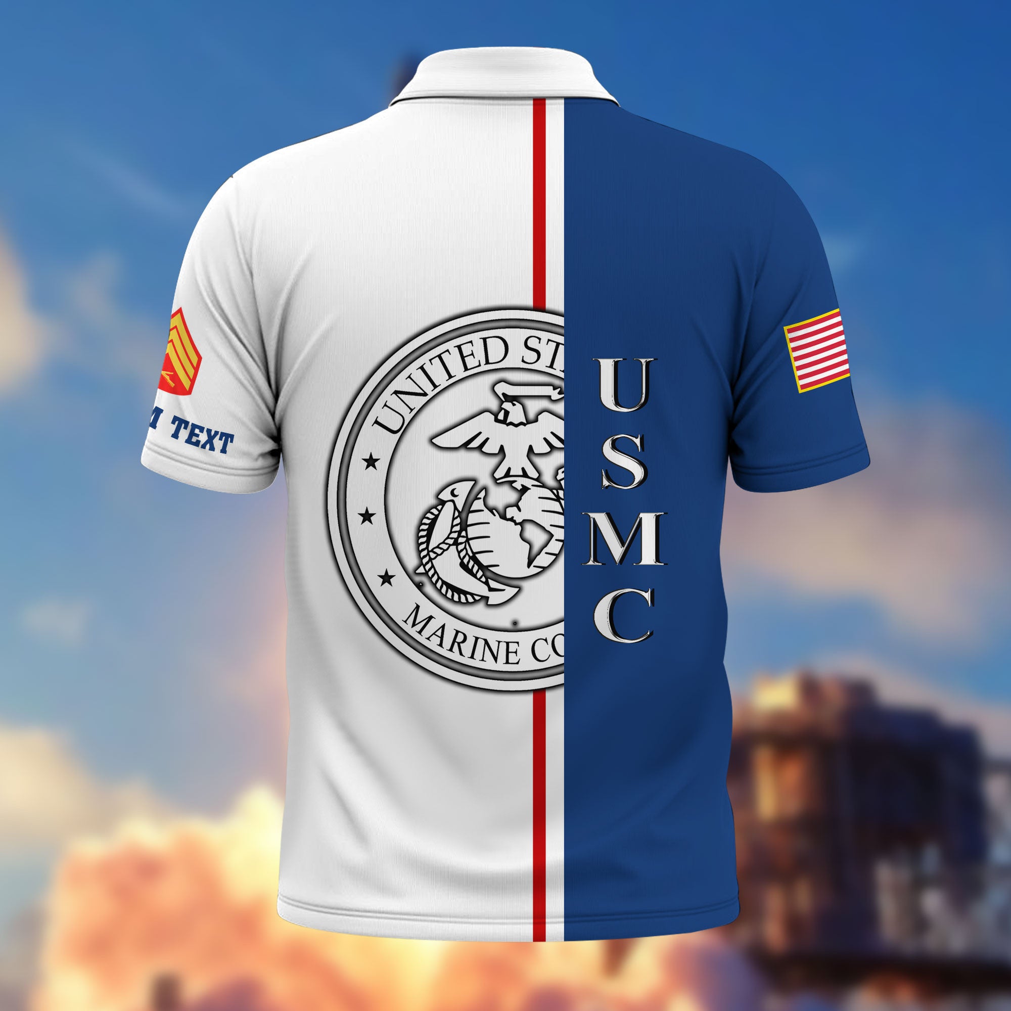 Unique Custom Name, Rank, Year, USMC Polo Shirt VPVC214703, Gifts For Marine Veteran, Best Gifts On Father's Day, Independence Day, Veterans Day.