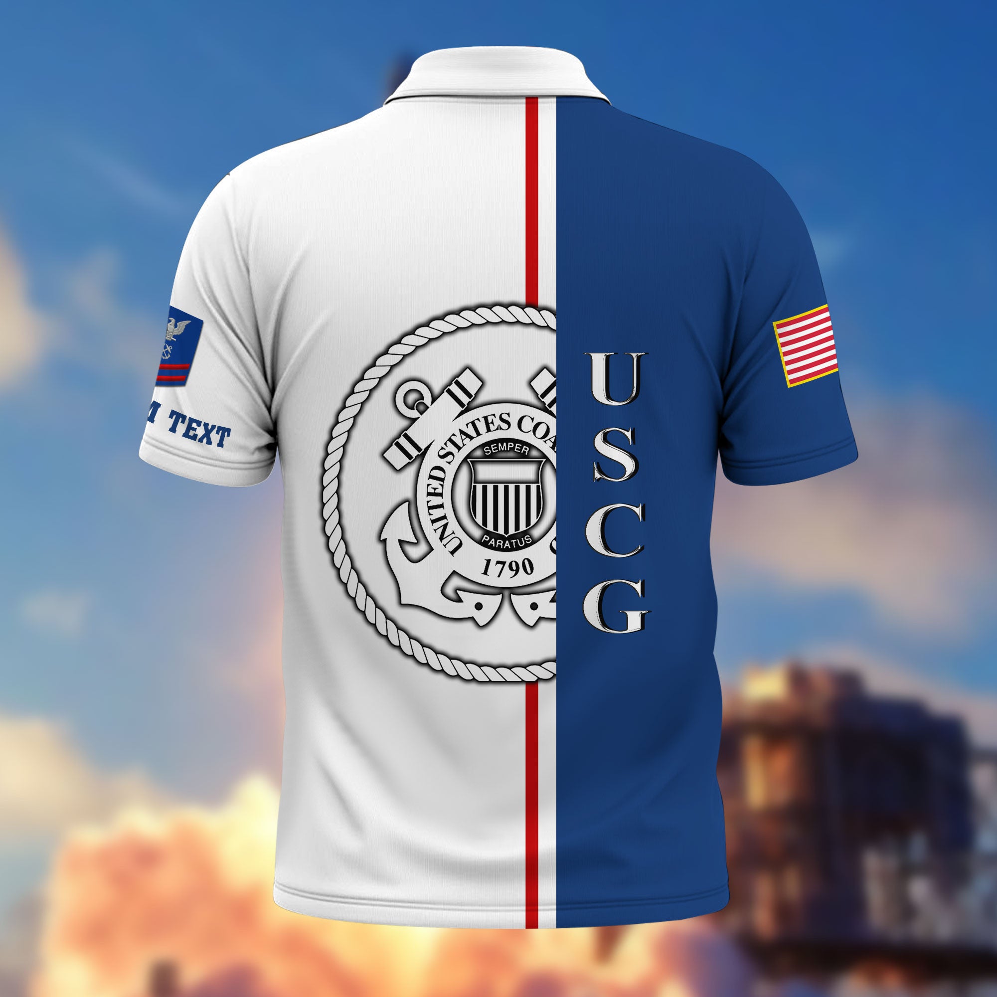 Unique Custom Name, Rank, Year, USCG Polo Shirt VPVC214705, Gifts For Coast Guard Veteran, Best Gifts On Father's Day, Independence Day, Veterans Day.