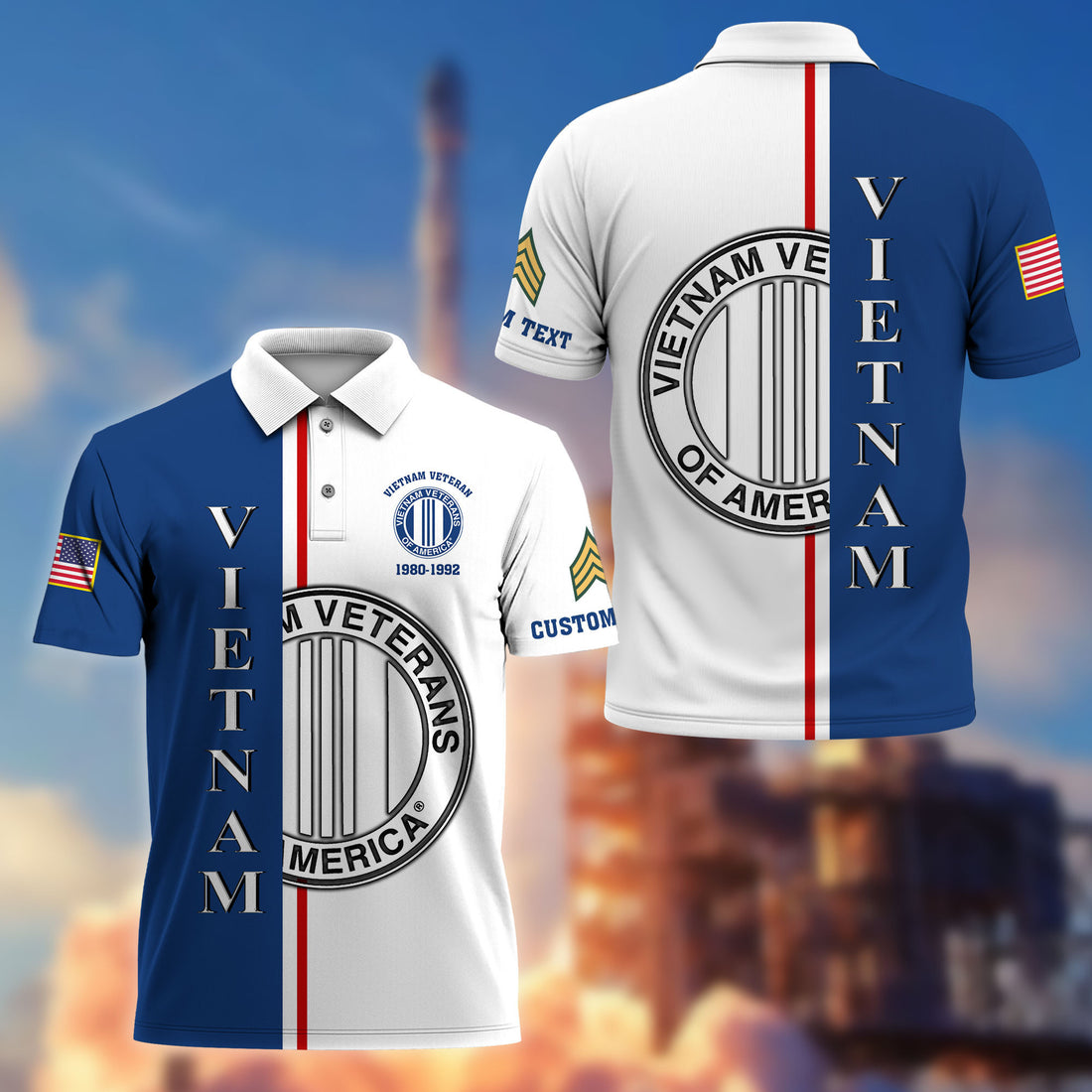 Unique Custom Name, Rank, Year, Vietnam Veteran Polo Shirt VPVC214706, Gifts For Vietnam Veteran, Best Gifts On Father's Day, Independence Day, Veterans Day.