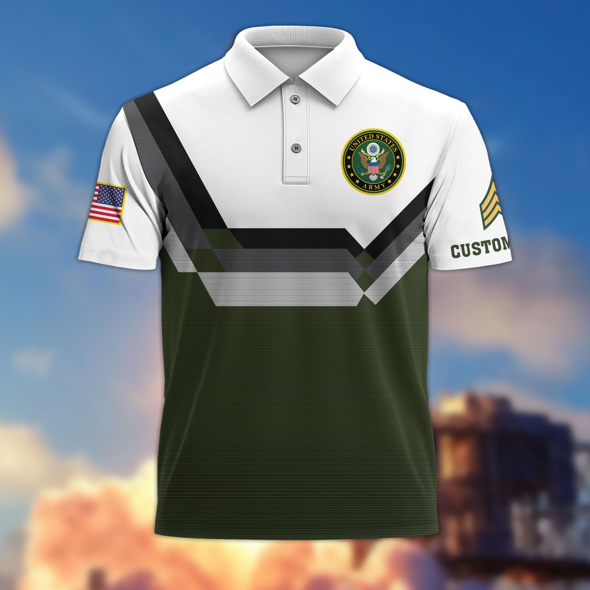 US Army Custom Polo Shirt VPVC214801, Gifts For Army Veteran, Best Gifts On Father's Day, Armed Forces Day, Independence Day, Veterans Day.