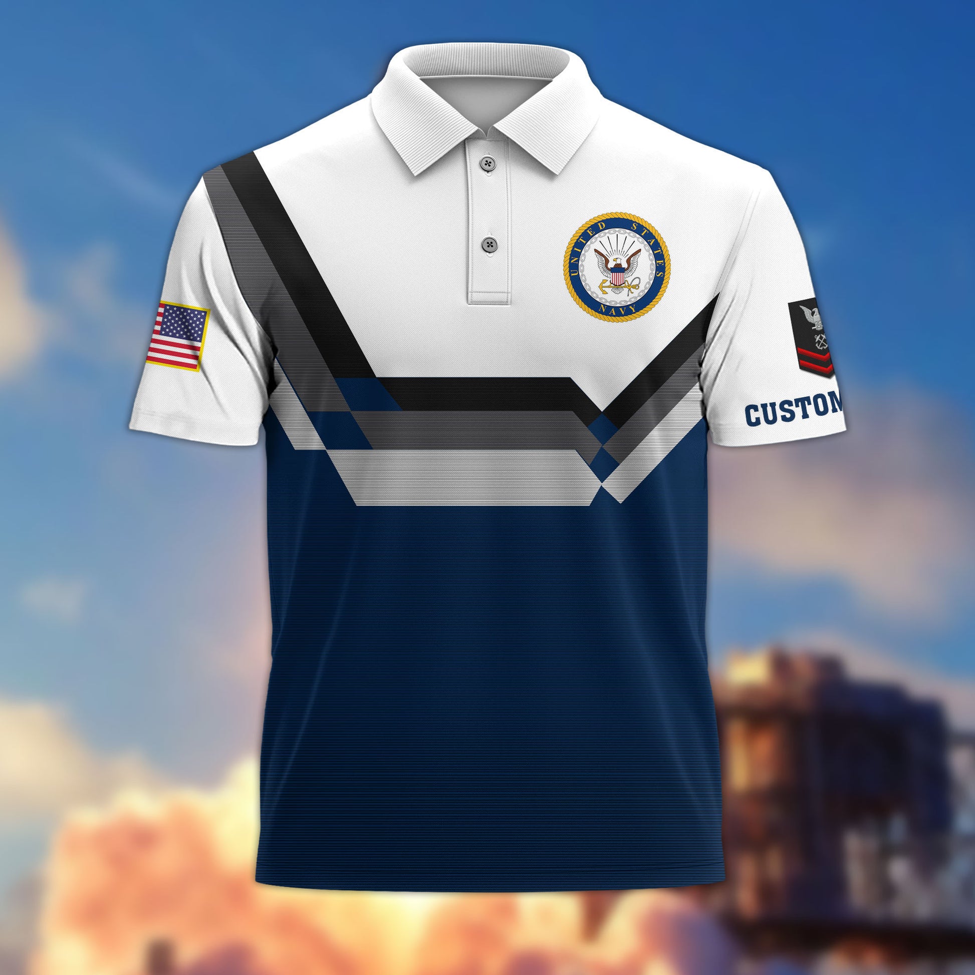 US Navy Custom Polo Shirt VPVC214802, Gifts For Navy Veteran, Best Gifts On Father's Day, Armed Forces Day, Independence Day, Veterans Day.