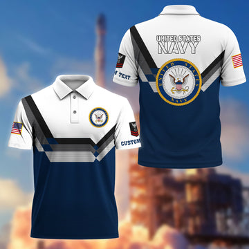 US Navy Custom Polo Shirt VPVC214802, Gifts For Navy Veteran, Best Gifts On Father's Day, Armed Forces Day, Independence Day, Veterans Day.