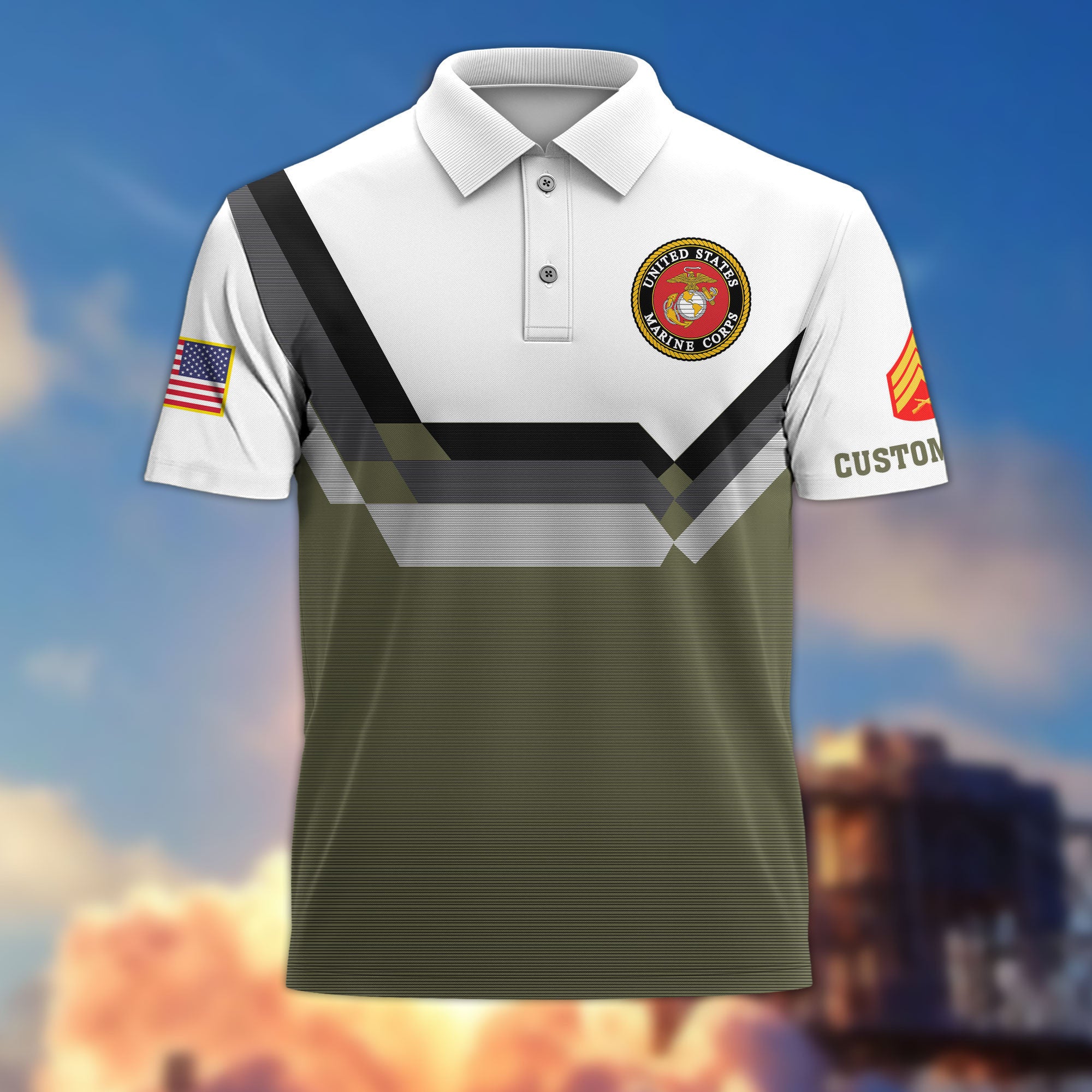 USMC Custom Polo Shirt VPVC214811, Gifts For Marine Veteran, Best Gifts On Father's Day, Armed Forces Day, Independence Day, Veterans Day.