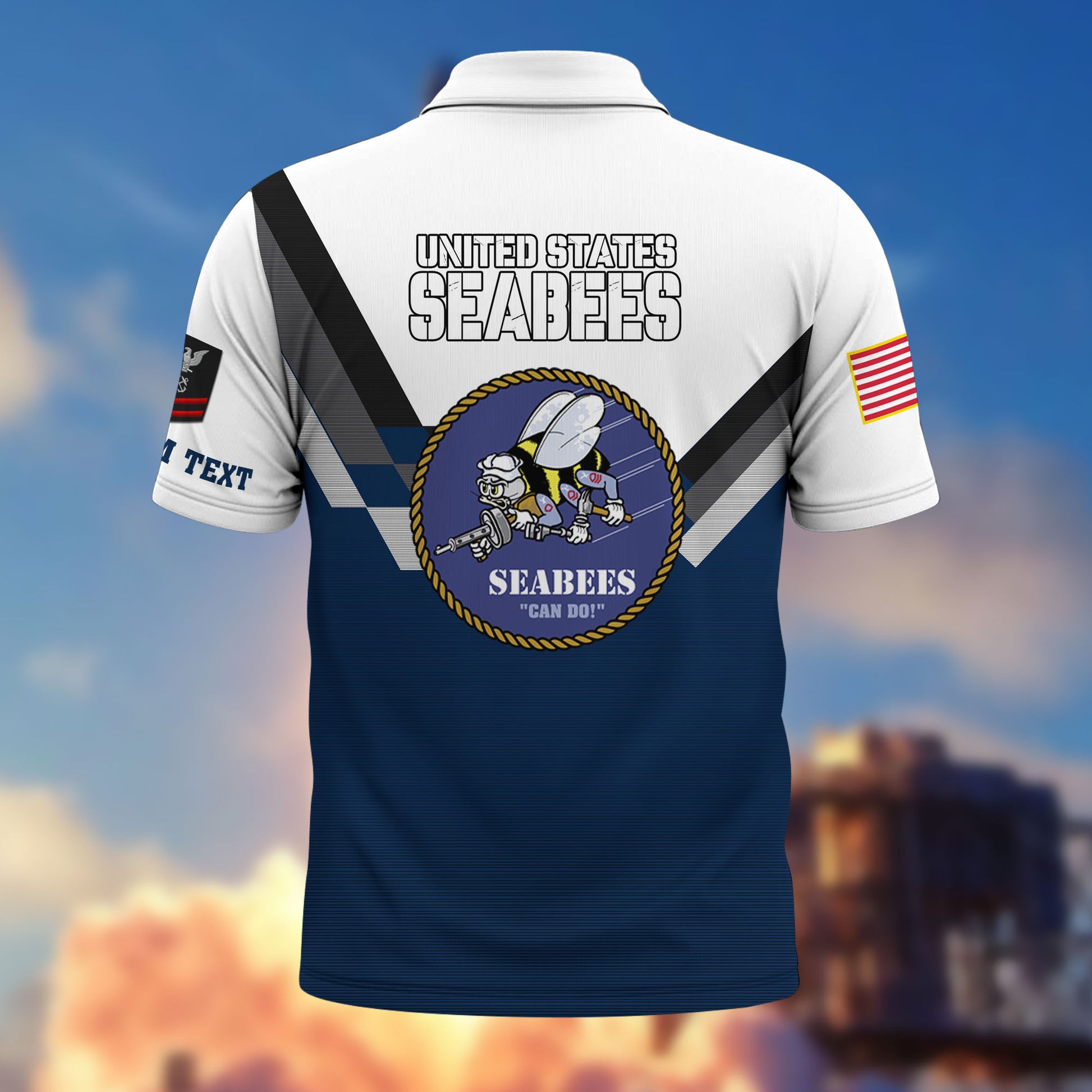 US Seabees Custom Polo Shirt VPVC214809, Gifts For Seabees Veteran, Best Gifts On Father's Day, Armed Forces Day, Independence Day, Veterans Day.