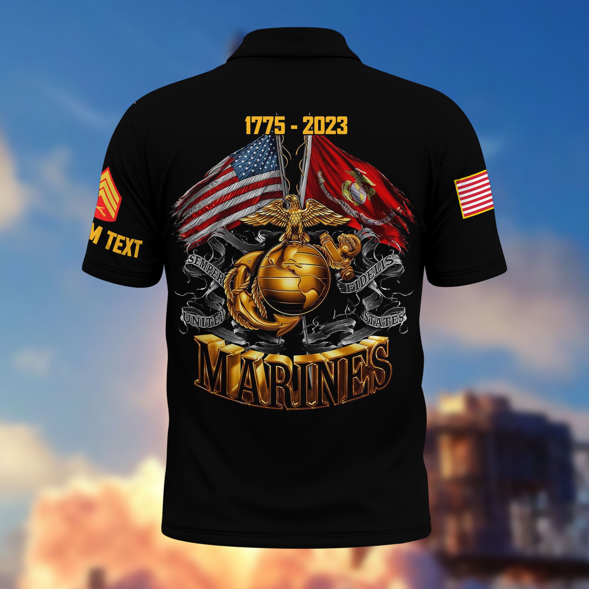 Unique Custom Name, Rank, Year, USMC Polo Shirt VPVC215103, Gifts For Marine Veteran, Best Gifts On Father's Day, Independence Day, Veterans Day.
