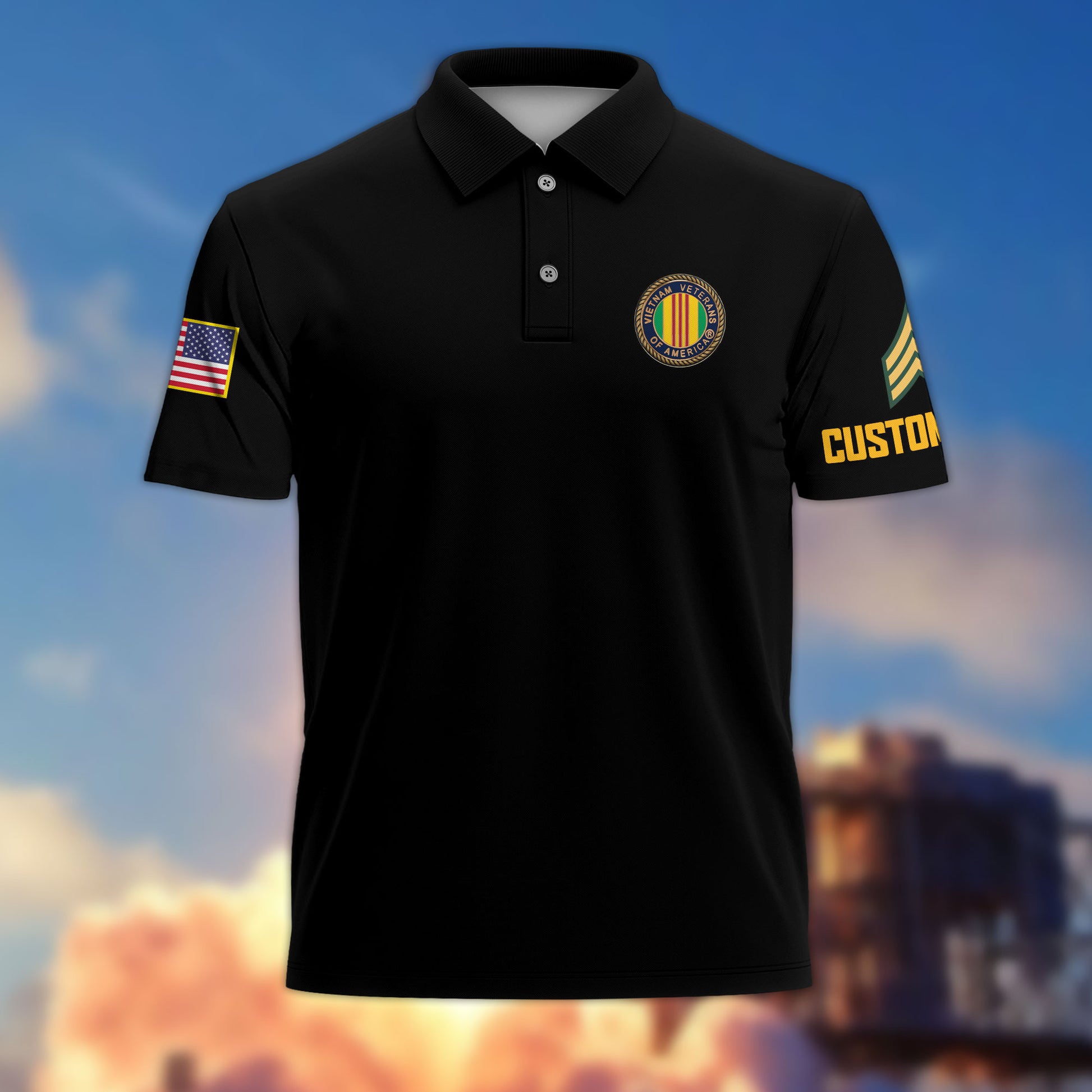 Unique Custom Name, Rank, Year, Vietnam Veteran Polo Shirt VPVC215106, Gifts For Vietnam Veteran, Best Gifts On Father's Day, Independence Day, Veterans Day.
