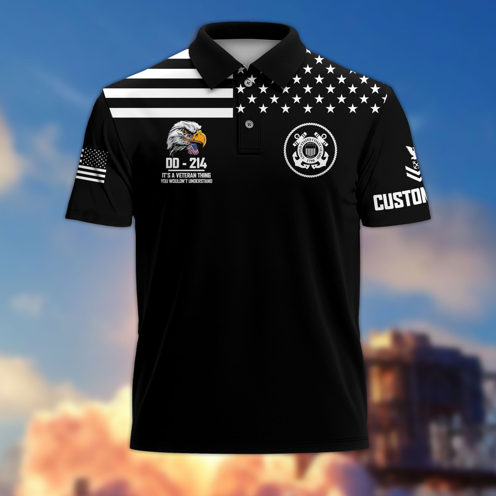 USCG Custom Polo Shirt VPVC215205, Gifts For Coast Guard Veteran, Best Gifts On Father's Day, Armed Forces Day, Independence Day, Veterans Day.