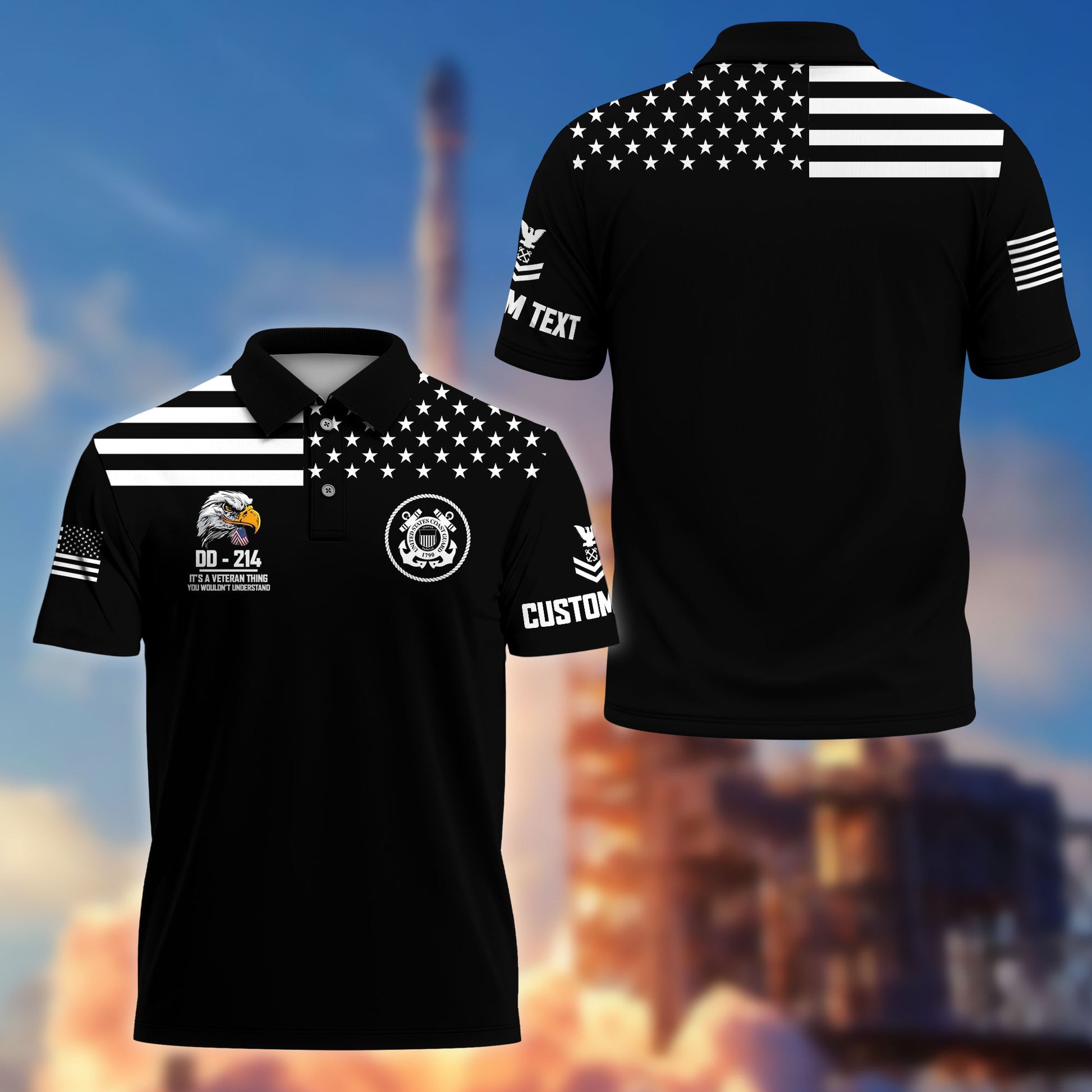 USCG Custom Polo Shirt VPVC215205, Gifts For Coast Guard Veteran, Best Gifts On Father's Day, Armed Forces Day, Independence Day, Veterans Day.