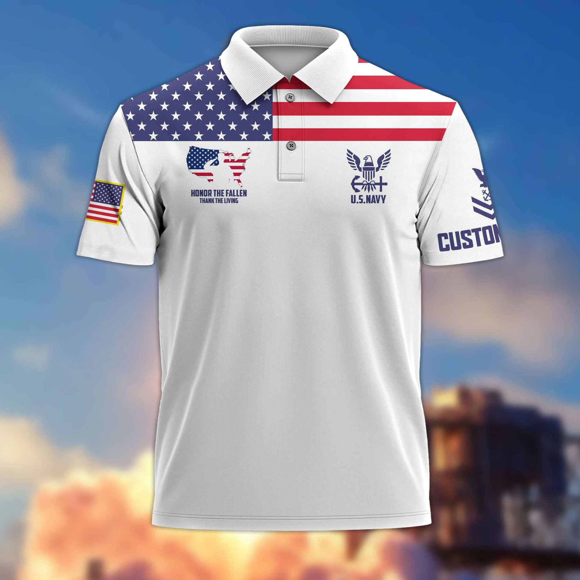 US Navy Custom Polo Shirt VPVC215602, Gifts For Navy Veteran, Best Gifts On Father's Day, Armed Forces Day, Independence Day, Veterans Day.