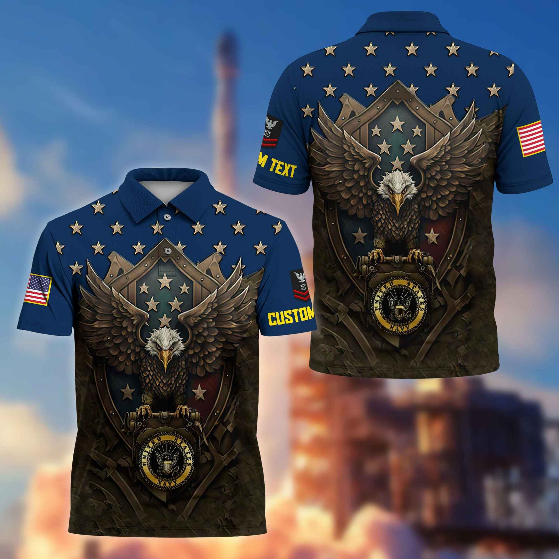 US Navy Custom Polo Shirt VPVC216102, Gifts For Navy Veteran, Best Gifts On Father's Day, Armed Forces Day, Independence Day, Veterans Day.