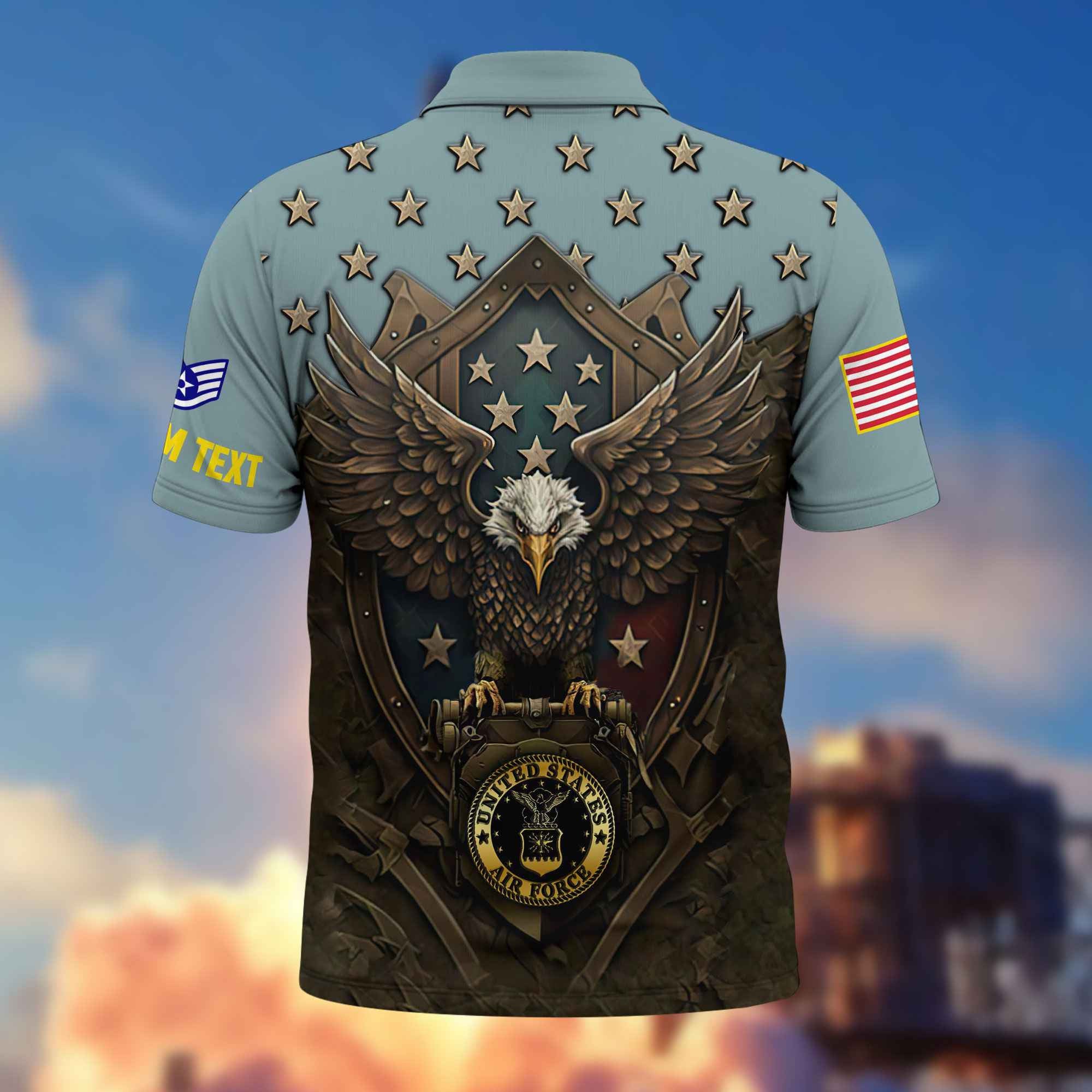 USAF Custom Polo Shirt VPVC216104, Gifts For Air Force Veteran, Best Gifts On Father's Day, Armed Forces Day, Independence Day, Veterans Day.