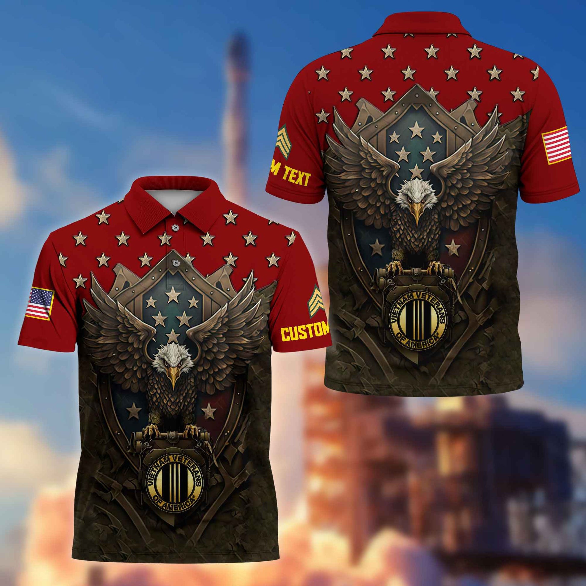 Vietnam Veteran Custom Polo Shirt VPVC216106, Gifts For Vietnam Veteran, Best Gifts On Father's Day, Armed Forces Day, Independence Day, Veterans Day.