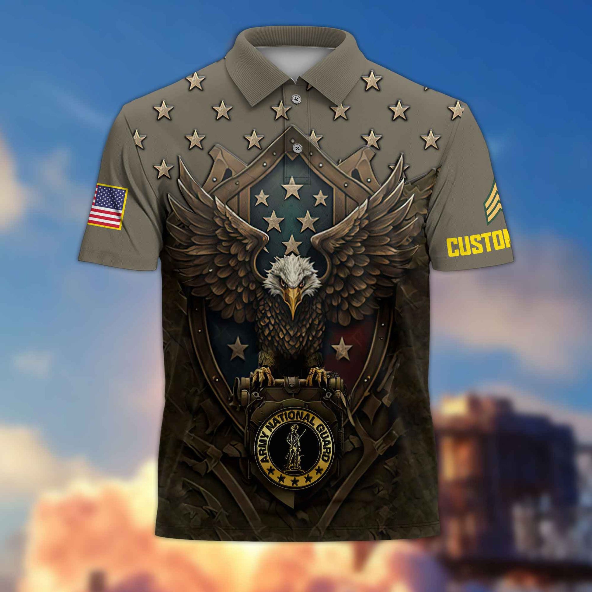 US Army National Guard Custom Polo Shirt VPVC216108, Gifts For Army National Guard Veteran, Best Gifts On Father's Day, Armed Forces Day, Independence Day, Veterans Day.