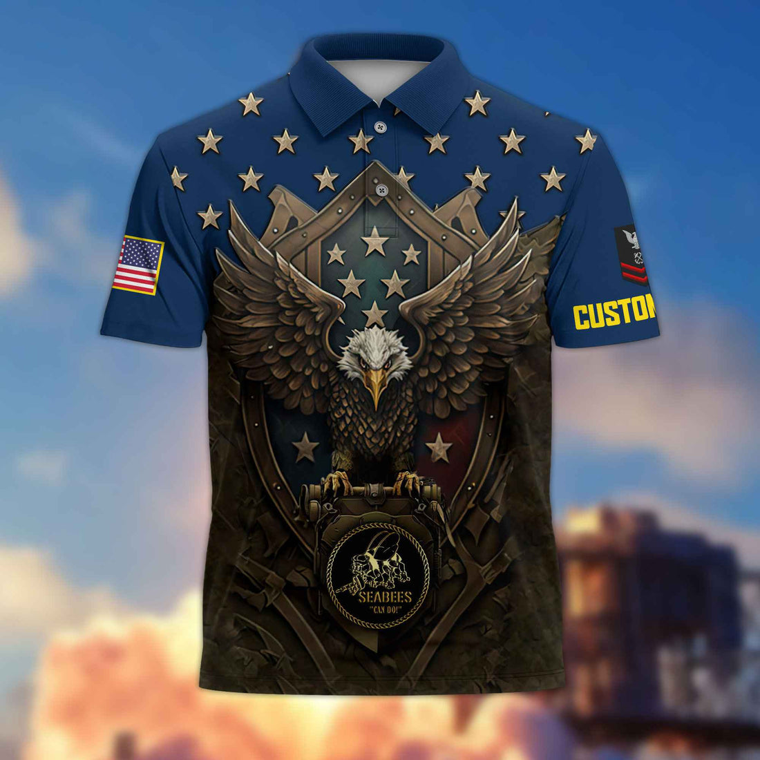 US Seabees Custom Polo Shirt VPVC216109, Gifts For Seabees Veteran, Best Gifts On Father's Day, Armed Forces Day, Independence Day, Veterans Day.