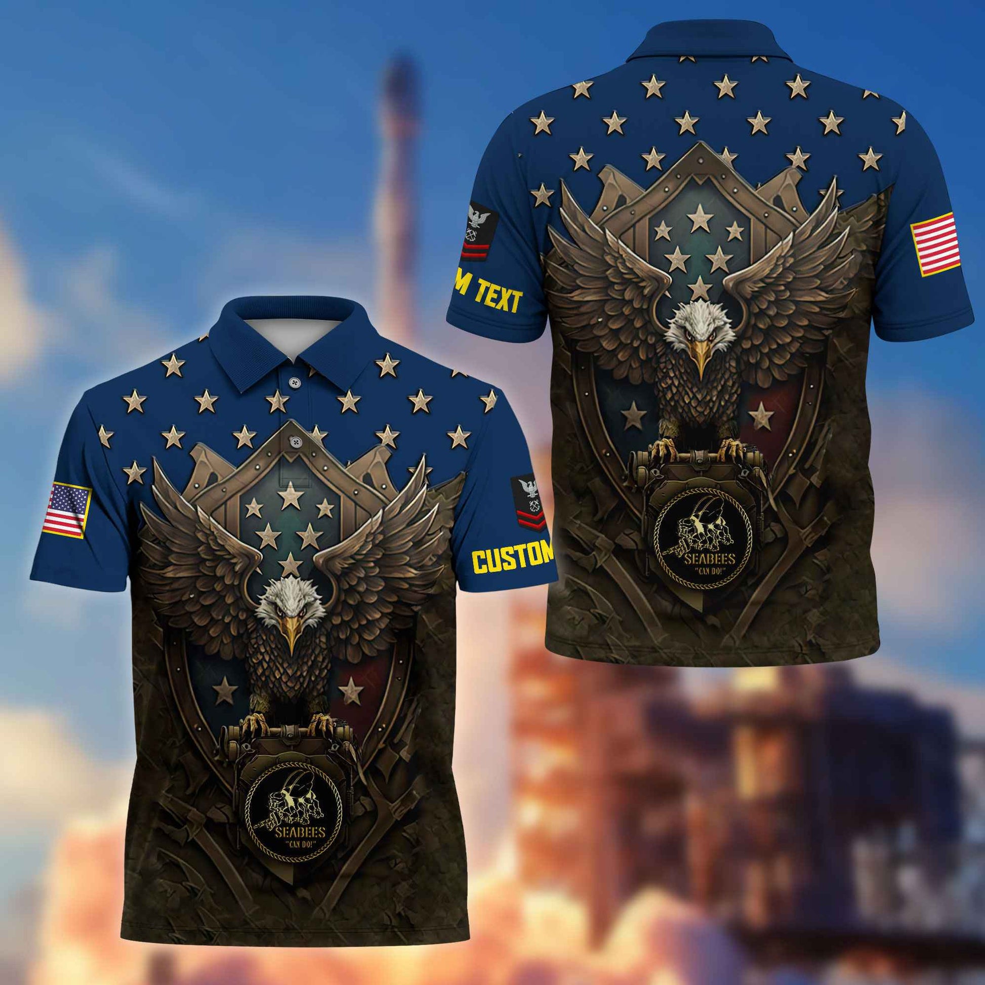 US Seabees Custom Polo Shirt VPVC216109, Gifts For Seabees Veteran, Best Gifts On Father's Day, Armed Forces Day, Independence Day, Veterans Day.
