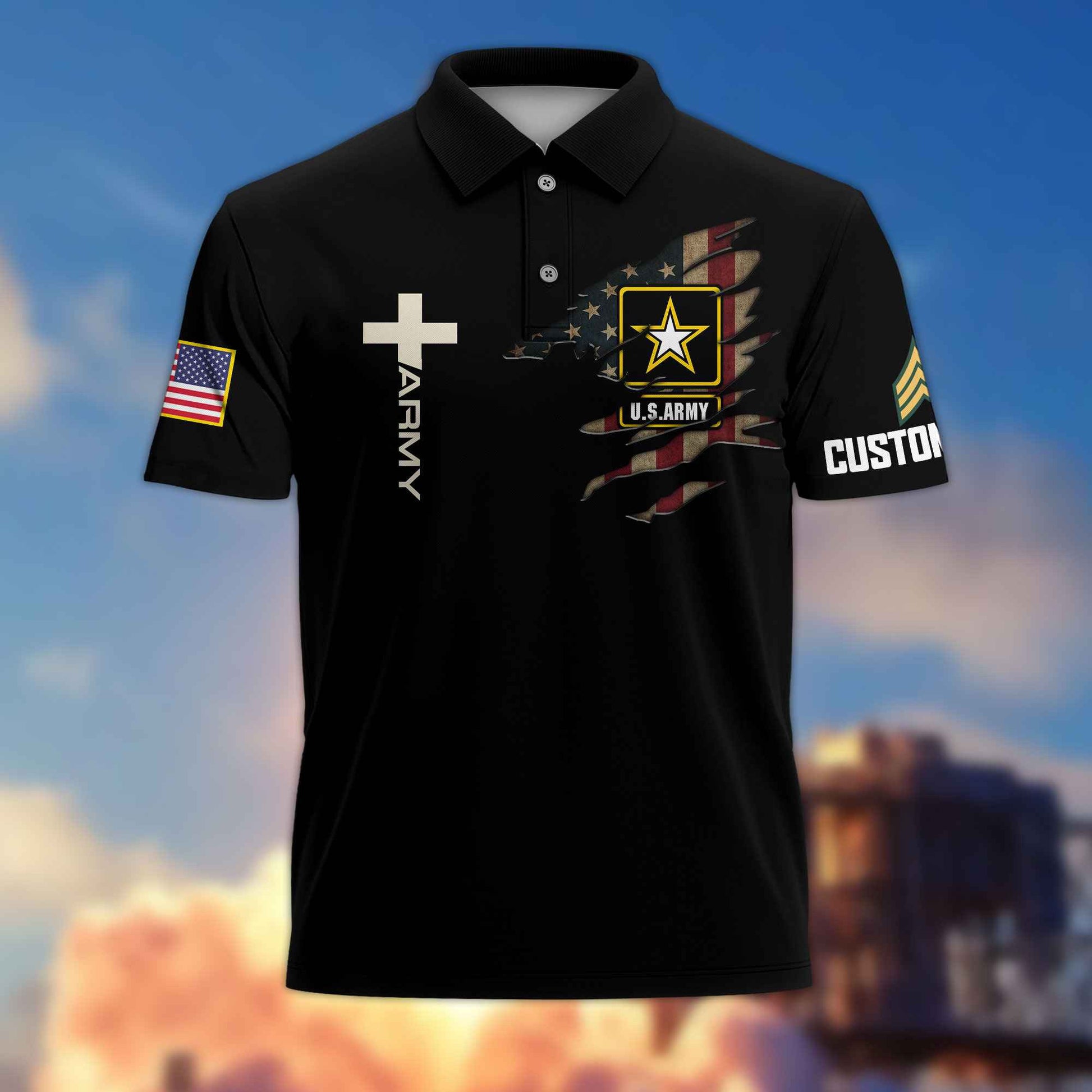 US Army Custom Polo Shirt VPVC216501, Gifts For Army Veteran, Best Gifts On Father's Day, Armed Forces Day, Independence Day, Veterans Day.