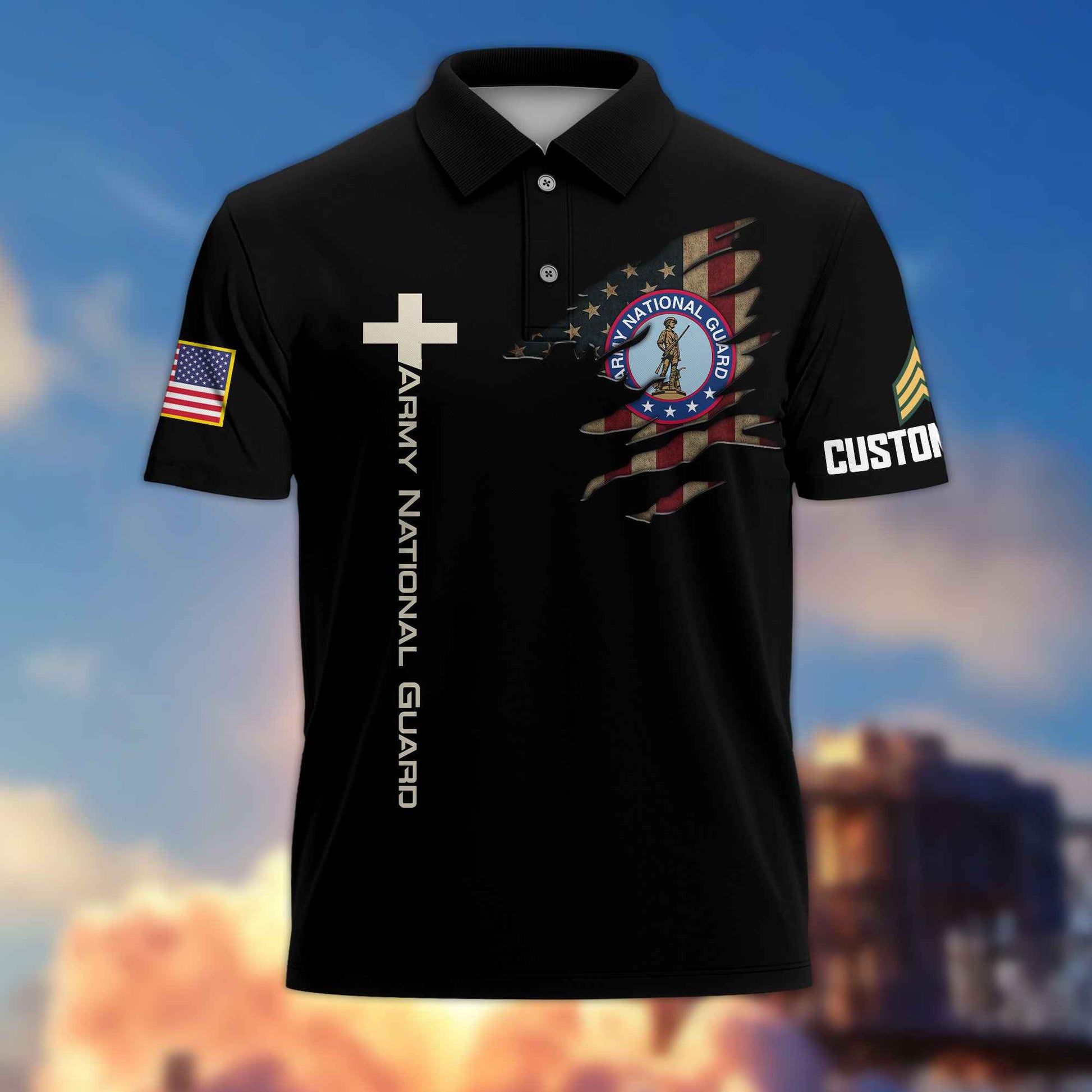 US Army National Guard Custom Polo Shirt VPVC216508, Gifts For Army National Guard Veteran, Best Gifts On Father's Day, Armed Forces Day, Independence Day, Veterans Day.
