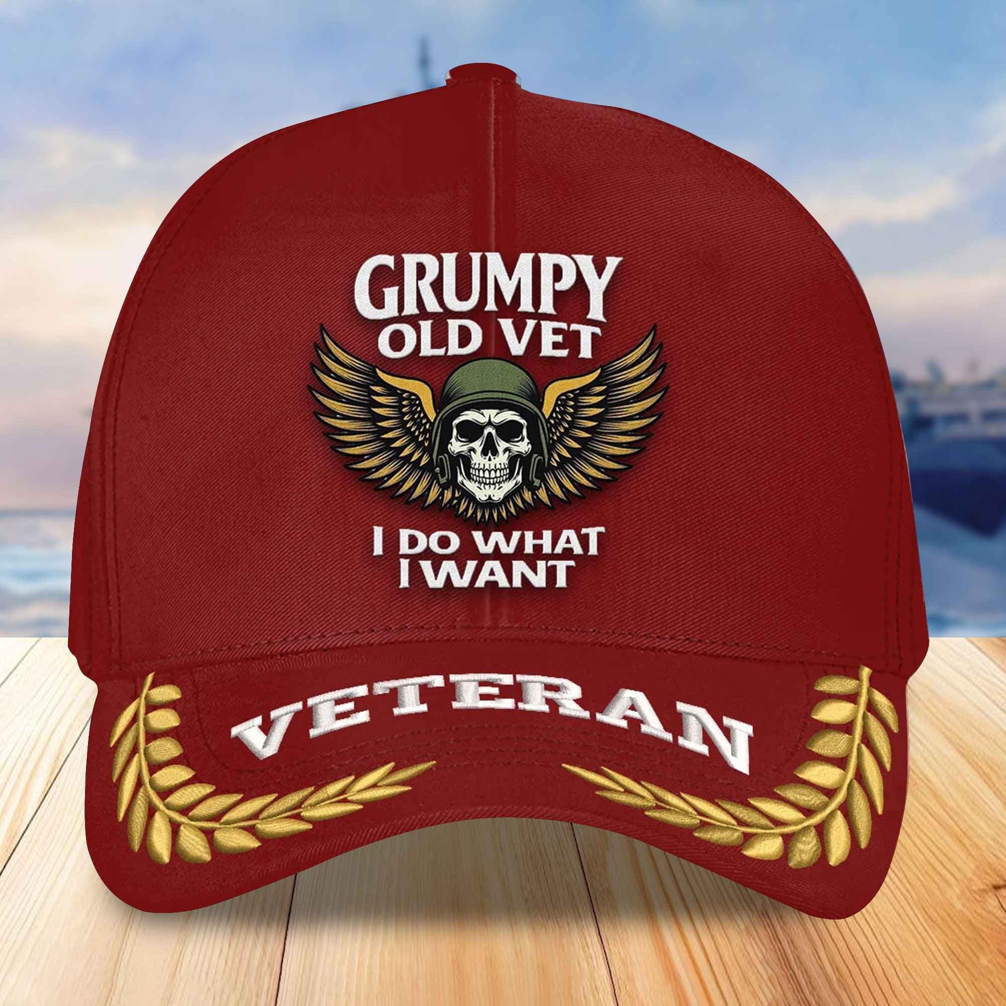 Premium US Veterans Embroidered Baseball Hats VPVC306201, Gifts For Veterans On Father's Day, Armed Forces Day, Independence Day, Veterans Day.