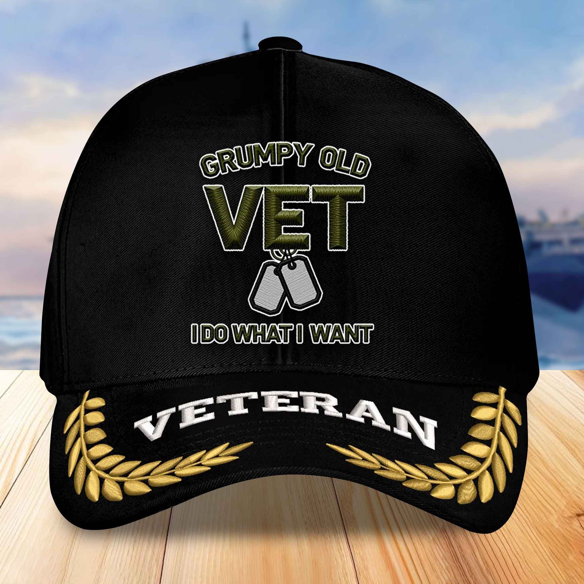 Premium US Veterans Embroidered Baseball Hats VPVC306403, Gifts For Veterans On Father's Day, Armed Forces Day, Independence Day, Veterans Day.