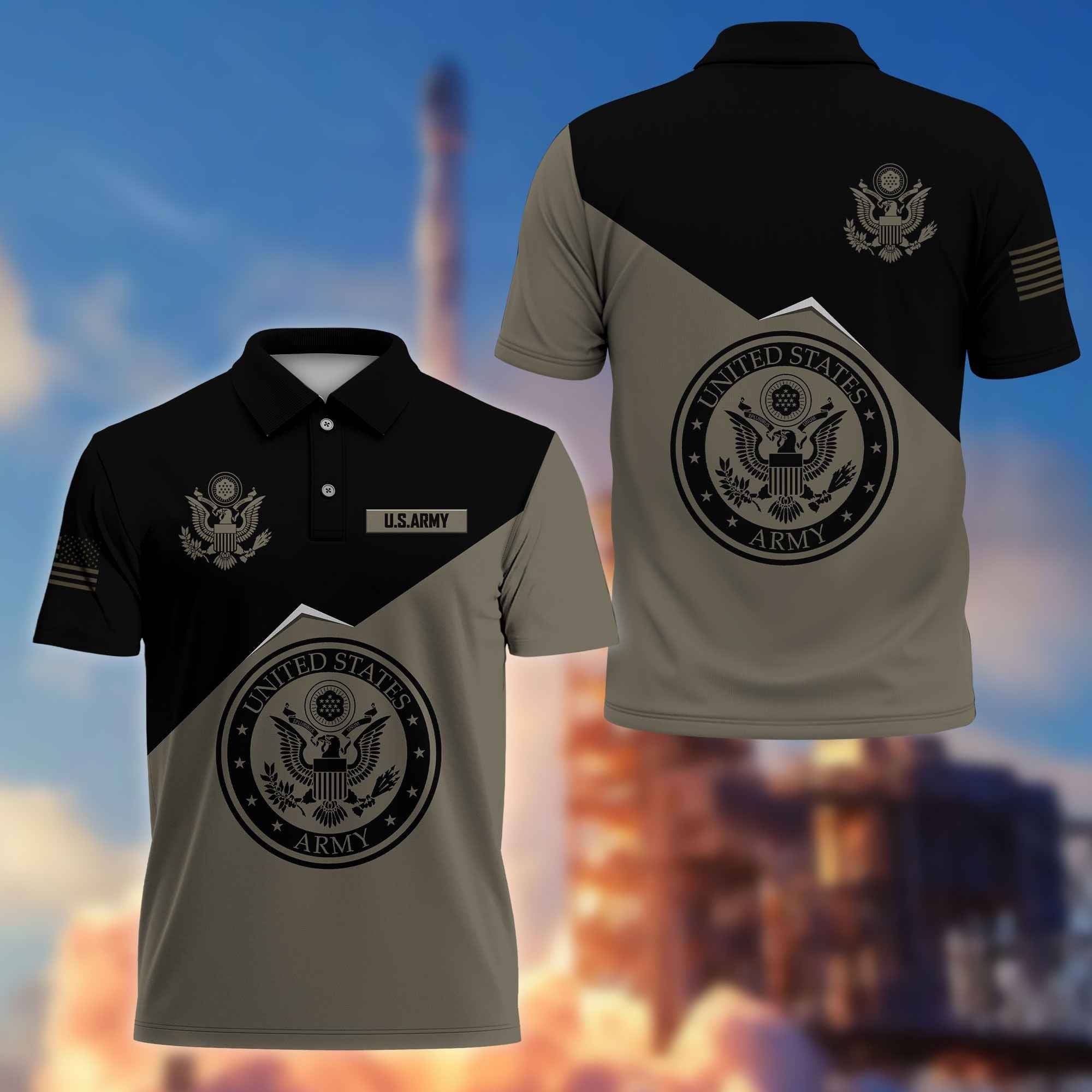 Unique US Army Polo Shirt VPVC216810, Gifts For Army Veteran, Best Gifts On Father's Day, Independence Day, Veterans Day.