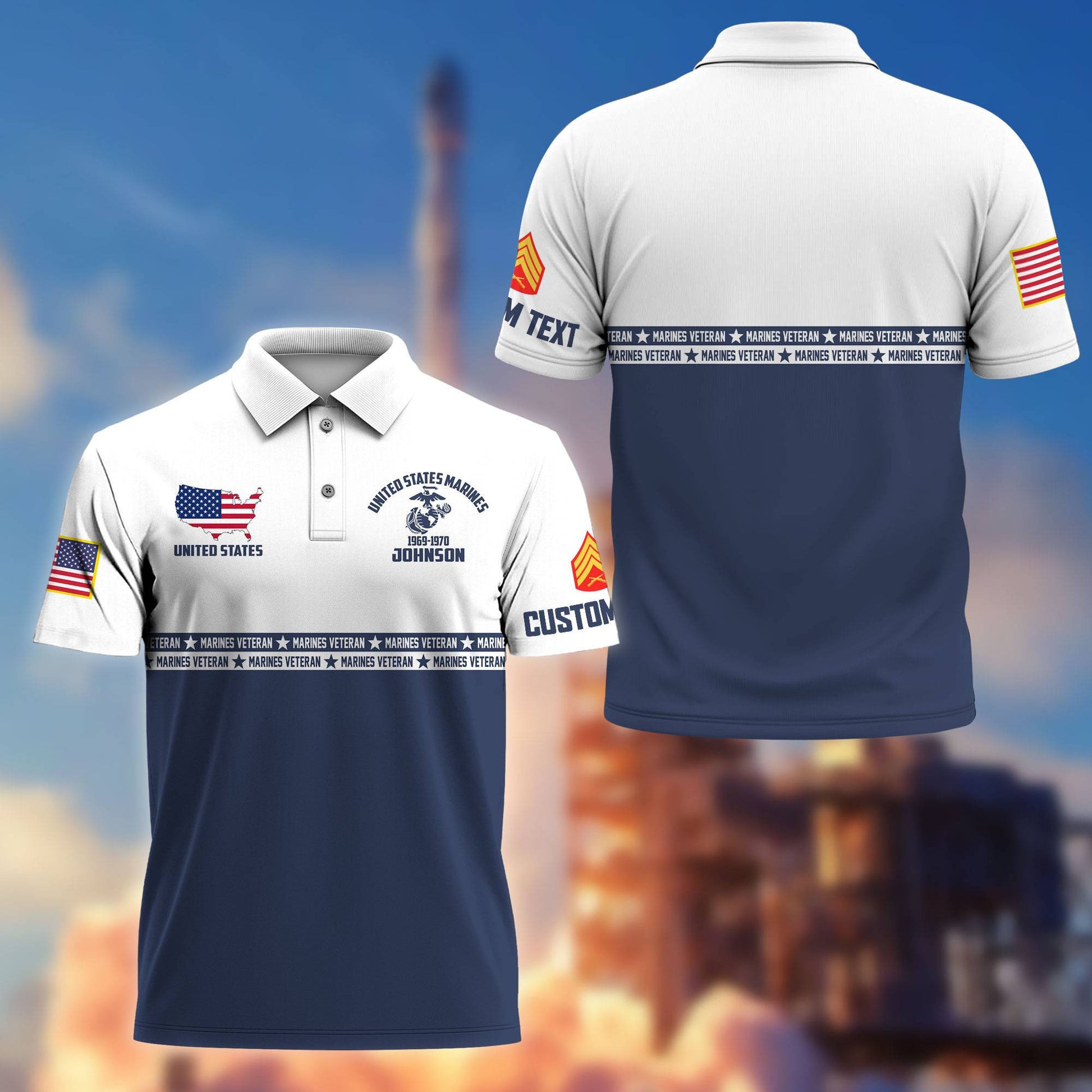 USMC Custom Polo Shirt VPVC216903, Gifts For Marine Veteran, Best Gifts On Father's Day, Armed Forces Day, Independence Day, Veterans Day.