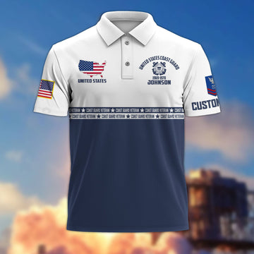 USCG Custom Polo Shirt VPVC216905, Gifts For Coast Guard Veteran, Best Gifts On Father's Day, Armed Forces Day, Independence Day, Veterans Day.