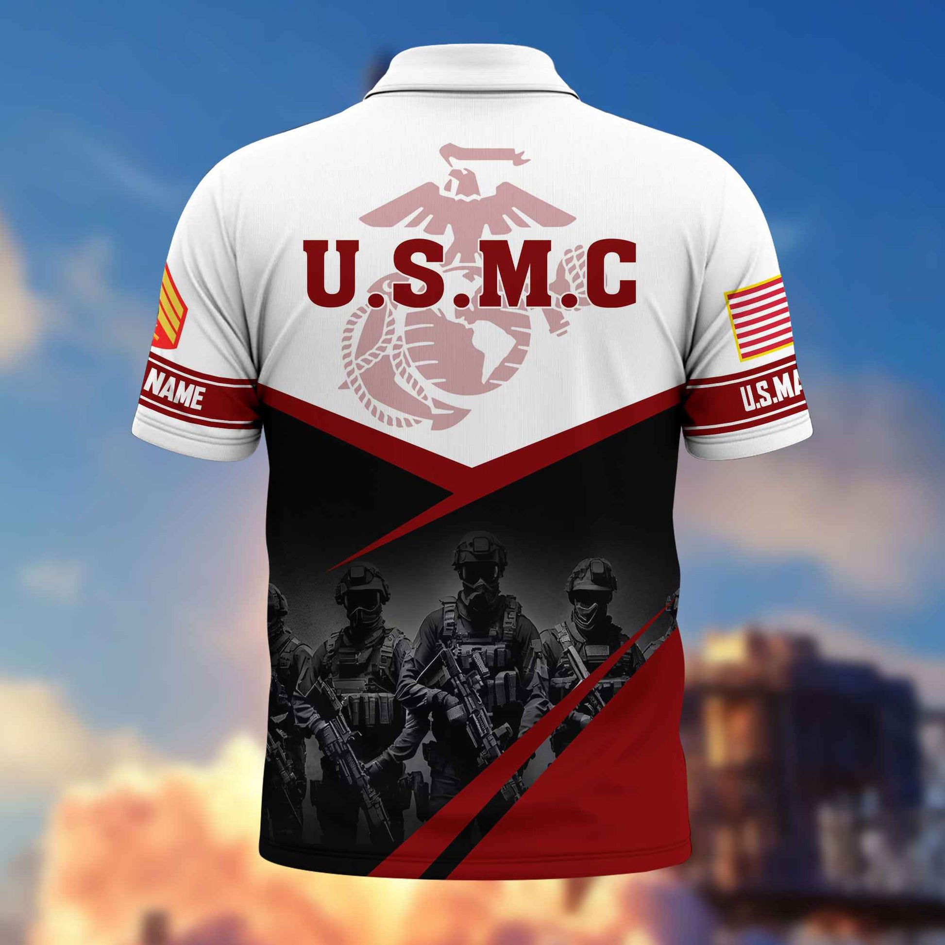 USMC Custom Polo Shirt VPVC217303, Gifts For Marine Veteran, Best Gifts On Father's Day, Armed Forces Day, Independence Day, Veterans Day.