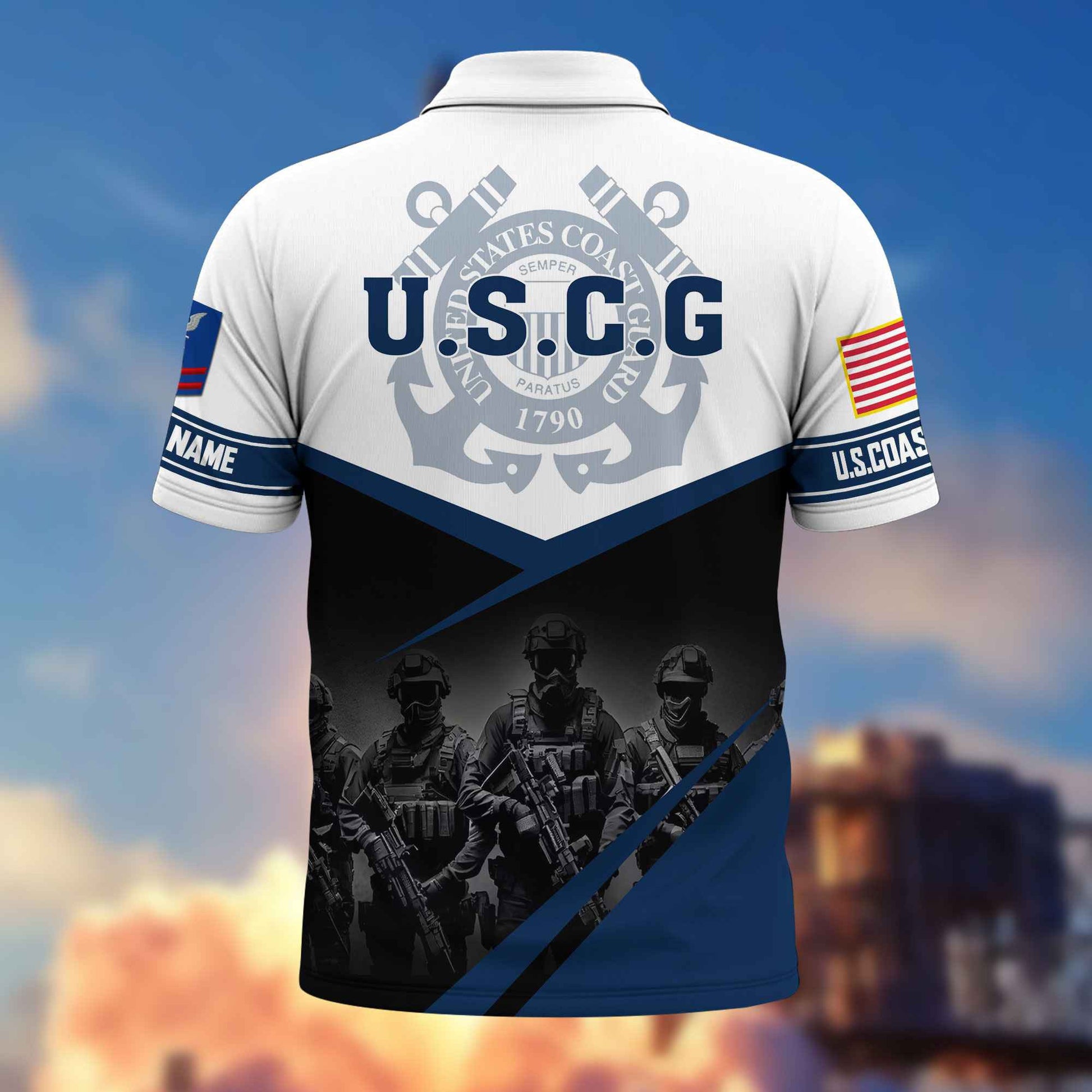 USCG Custom Polo Shirt VPVC217305, Gifts For Coast Guard Veteran, Best Gifts On Father's Day, Armed Forces Day, Independence Day, Veterans Day.