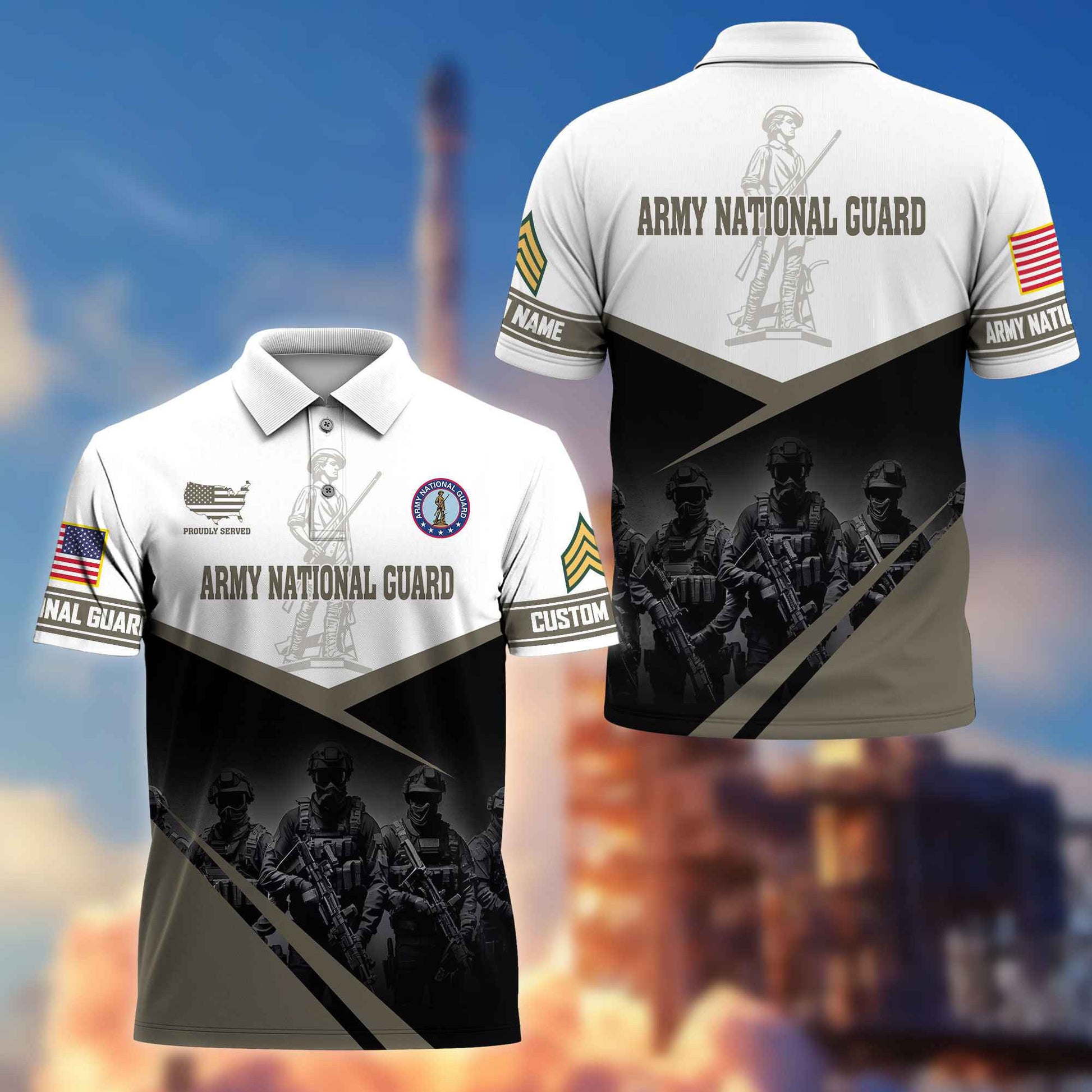 US Army National Guard Custom Polo Shirt VPVC217308, Gifts For Army National Guard Veteran, Best Gifts On Father's Day, Armed Forces Day, Independence Day, Veterans Day.