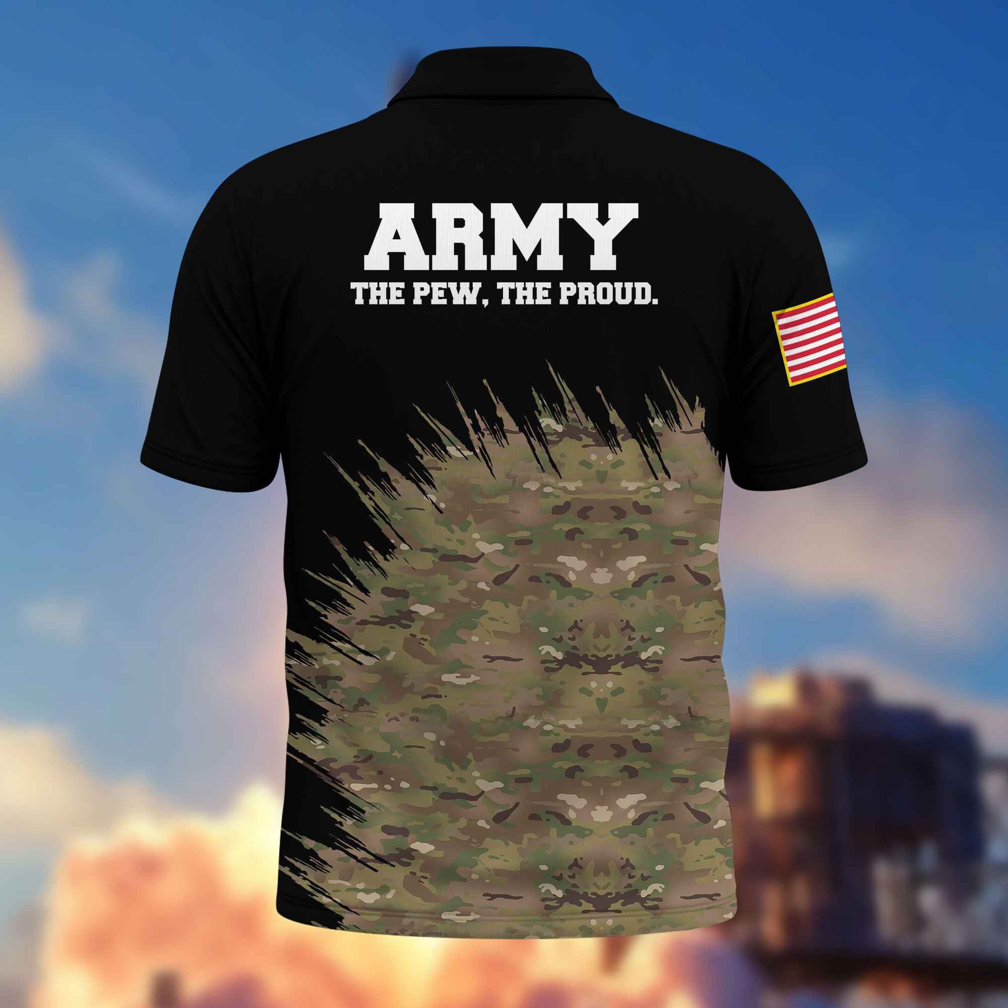 Unique US Army Polo Shirt VPVC217701, Gifts For Army Veteran, Best Gifts On Father's Day, Independence Day, Veterans Day.