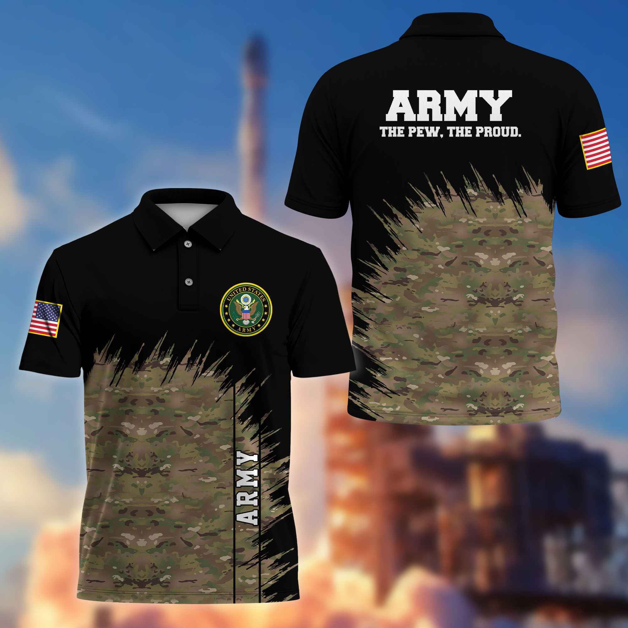 Unique US Army Polo Shirt VPVC217701, Gifts For Army Veteran, Best Gifts On Father's Day, Independence Day, Veterans Day.