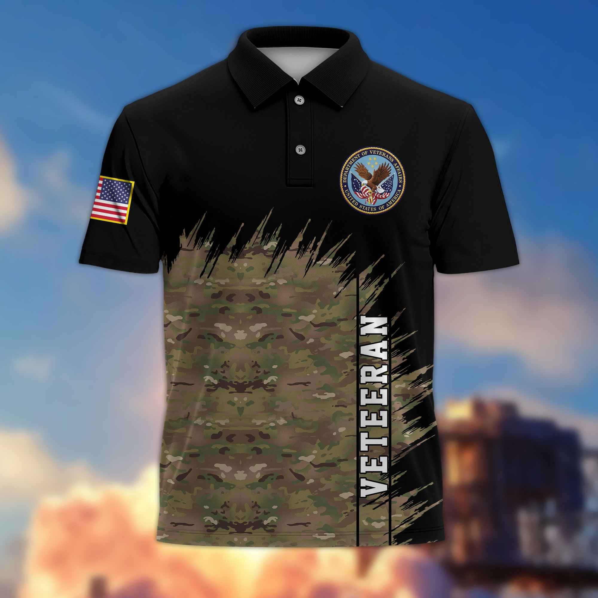 Unique US Veteran Polo Shirt VPVC217707, Gifts For US Veteran, Best Gifts On Father's Day, Independence Day, Veterans Day.