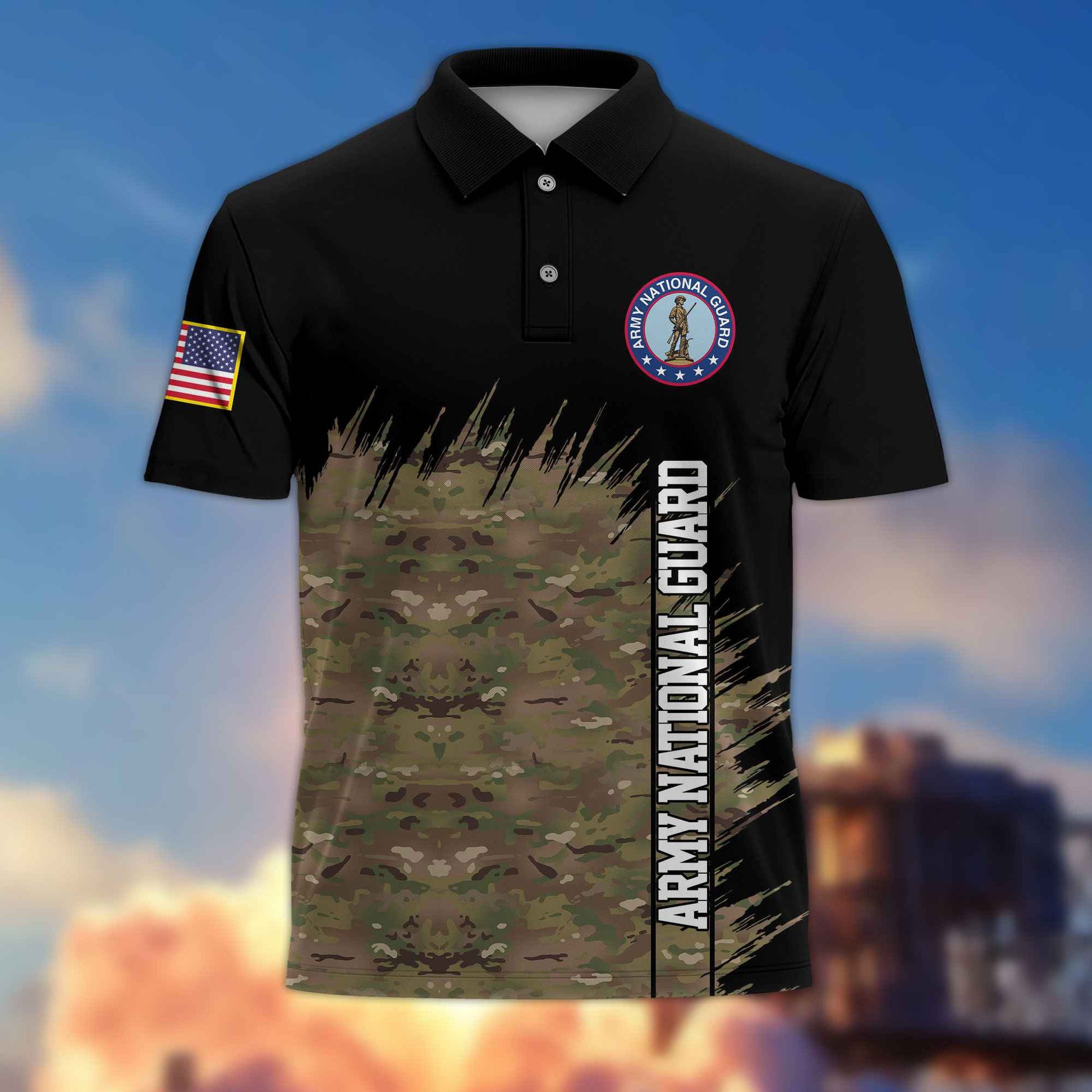 Unique US Army National Guard Polo Shirt VPVC217708, Gifts For Army National Guard Veteran, Best Gifts On Father's Day, Independence Day, Veterans Day.