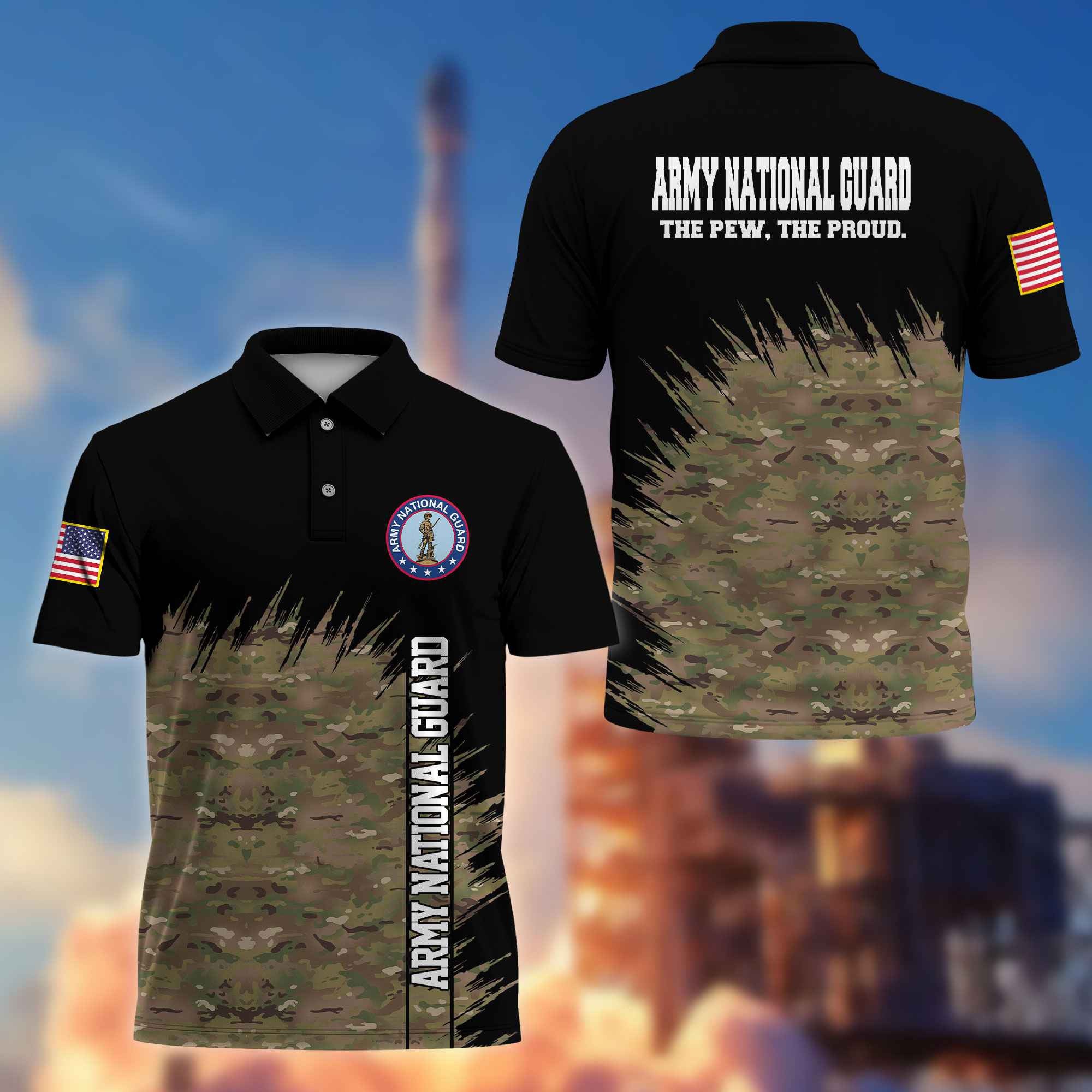 Unique US Army National Guard Polo Shirt VPVC217708, Gifts For Army National Guard Veteran, Best Gifts On Father's Day, Independence Day, Veterans Day.