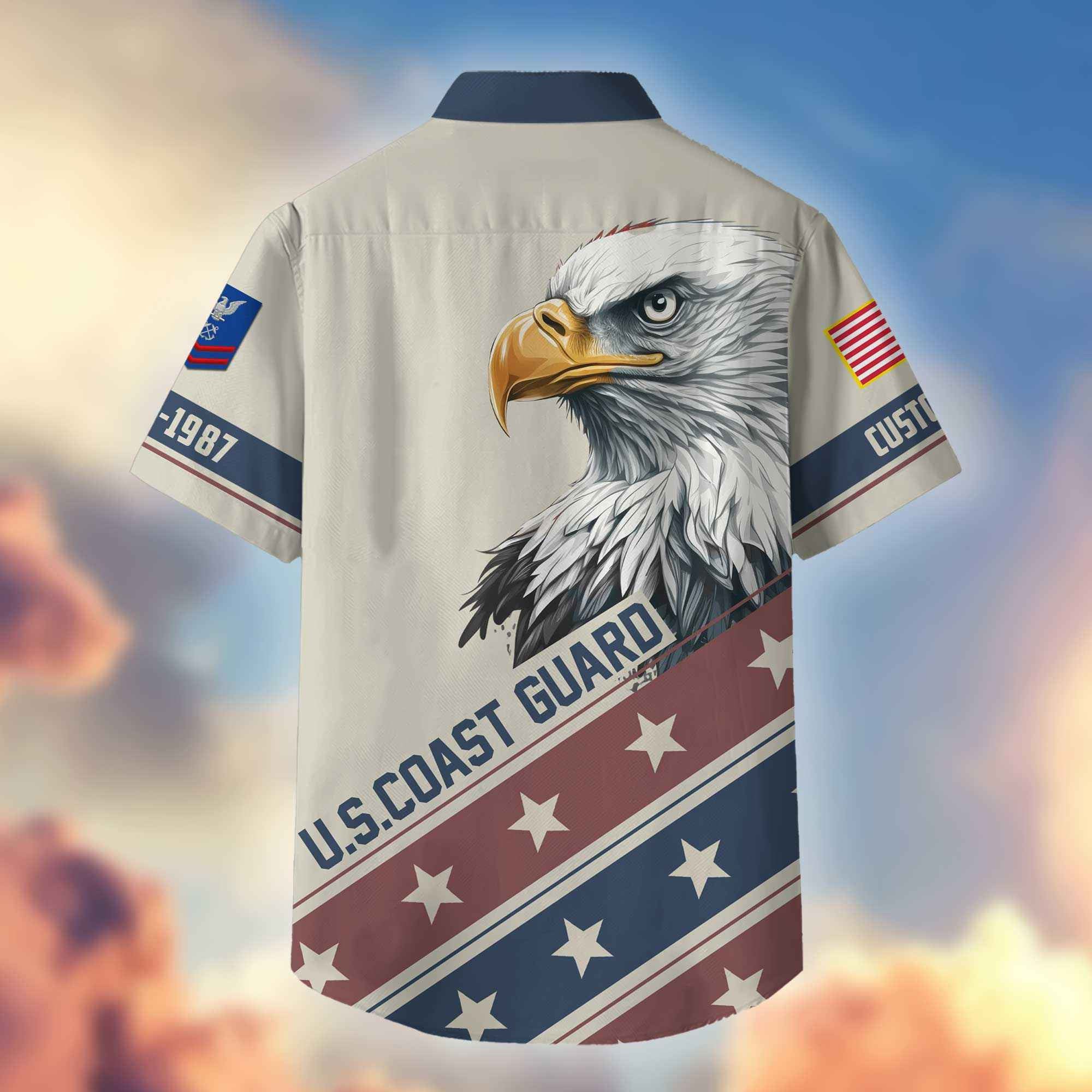 Unique Custom Name, Rank, Year, USCG Hawaiian Shirt VPVC404205, Gifts For Coast Guard Veteran, Best Gifts On Father's Day, Independence Day, Veterans Day.